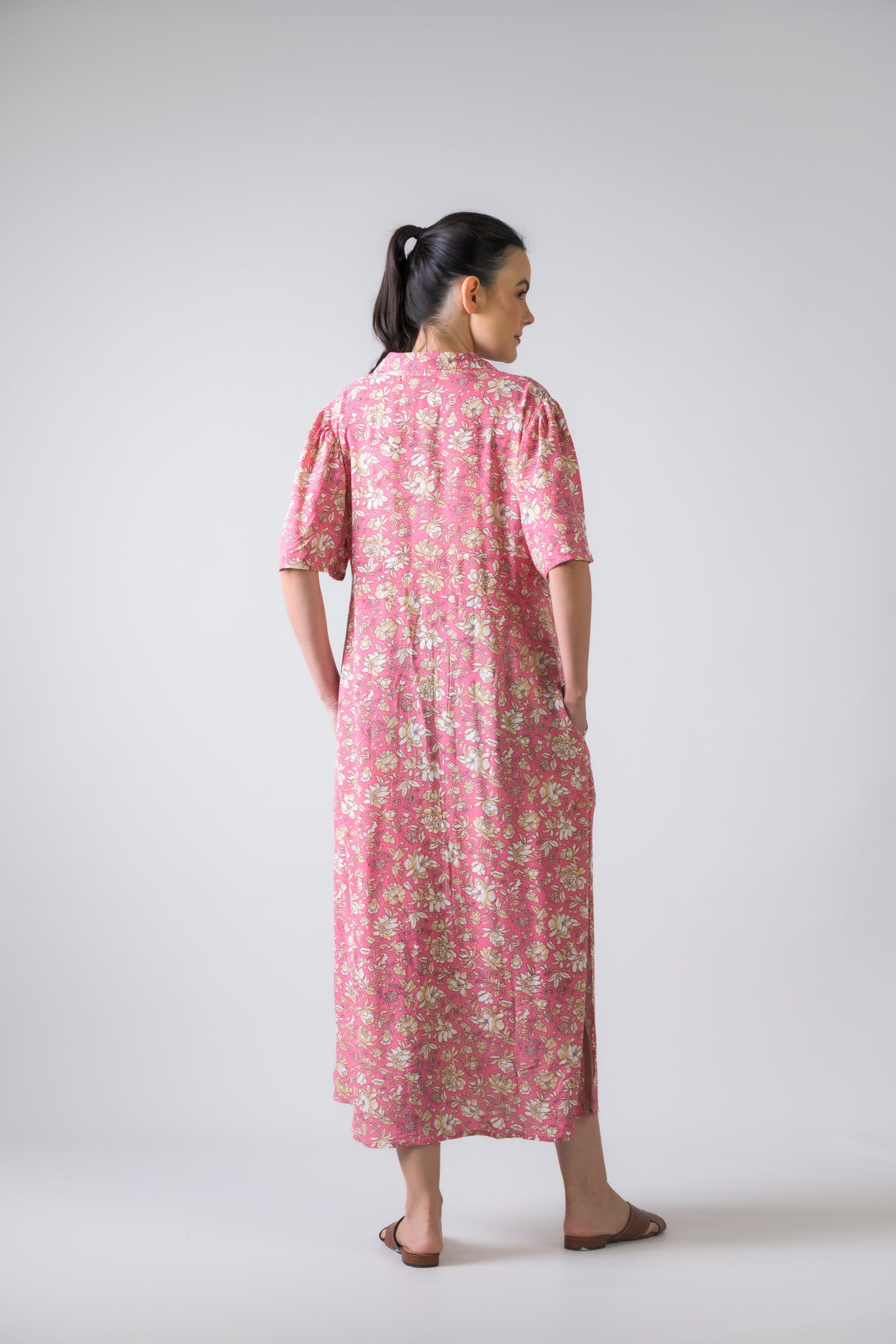 Flower Print Griffon Dress - Pink
