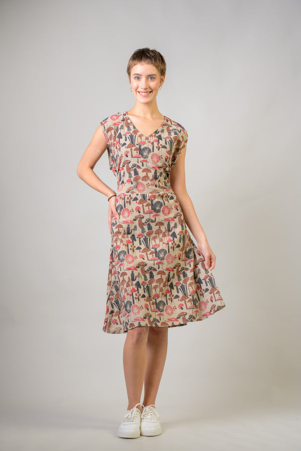 Mushroom Spots Dress - Hemp