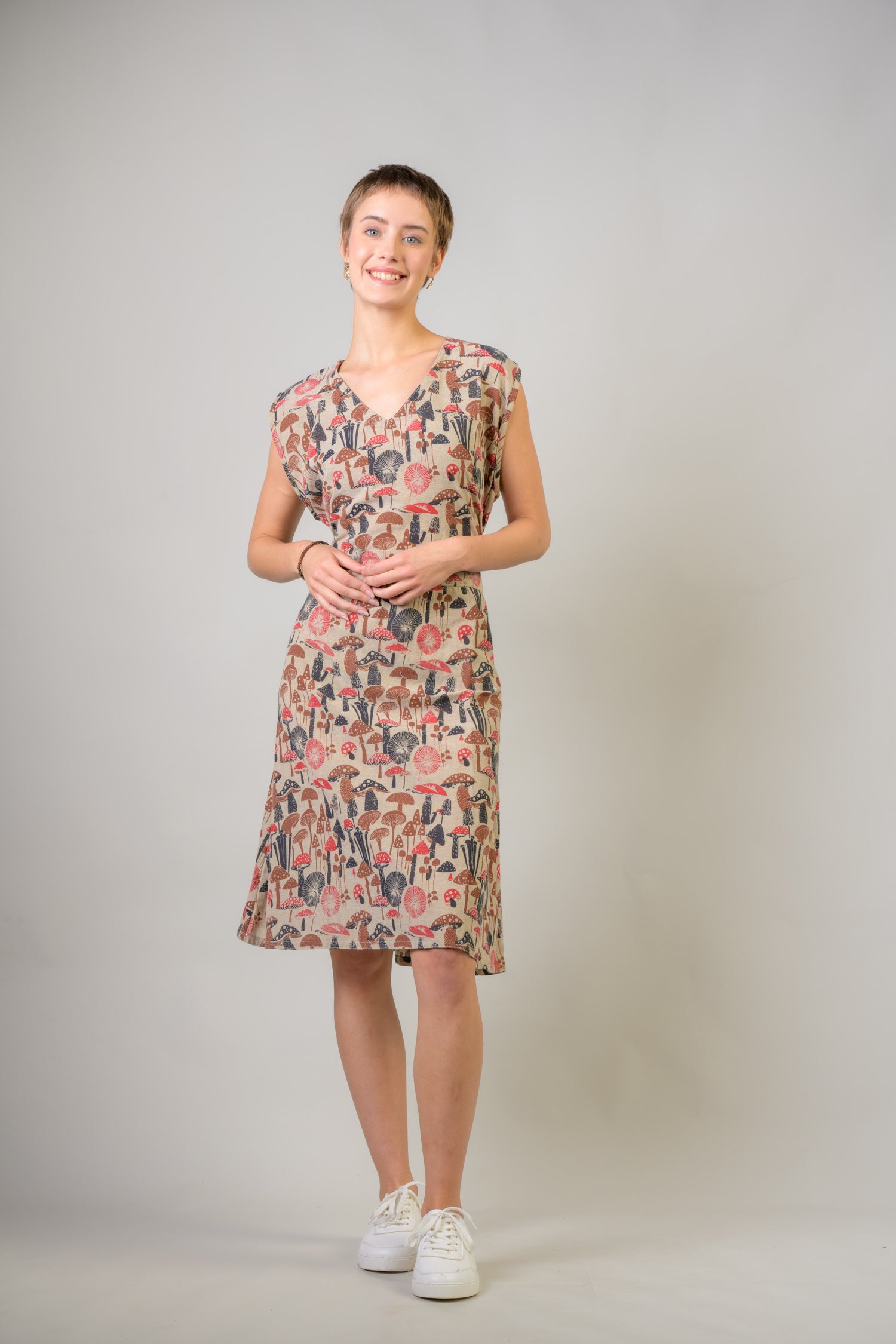 Mushroom Spots Dress - Hemp