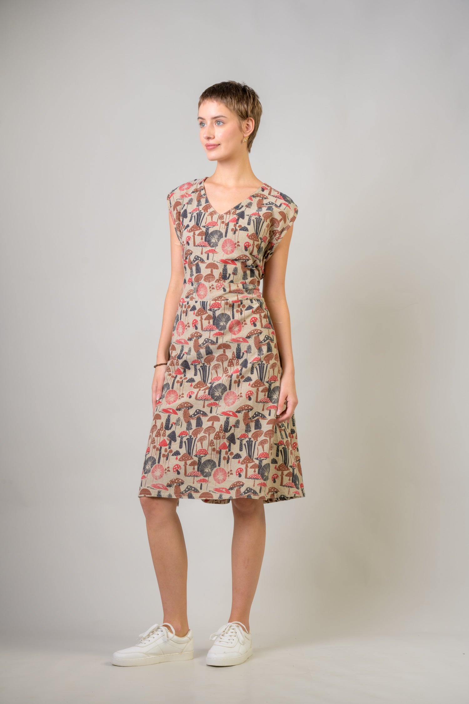 Mushroom Spots Dress - Hemp