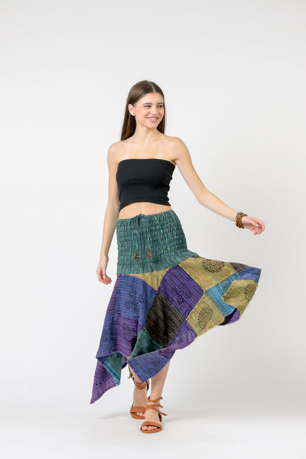 Pied Pattern Dress - Multicolor