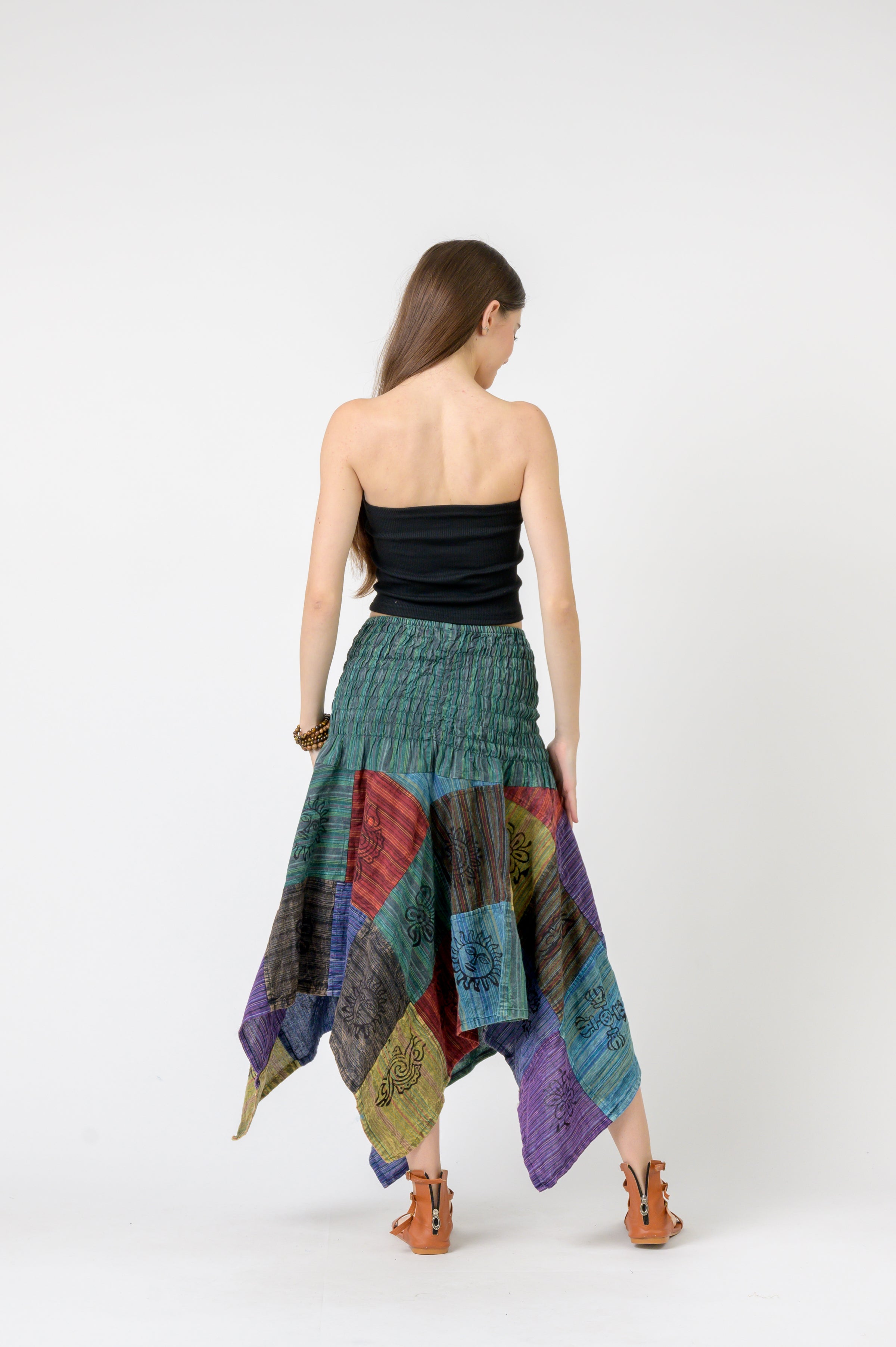 Pied Pattern Dress - Multicolor
