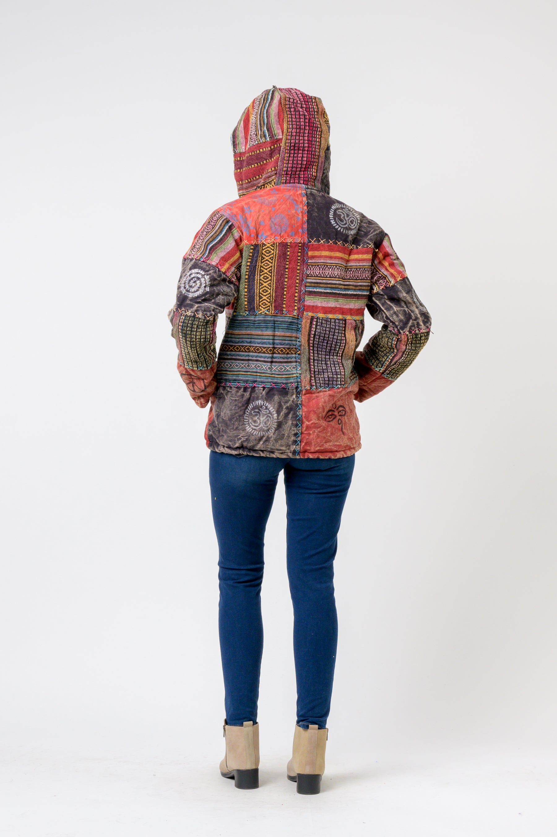 Rhea Pied Zipper Hoodie