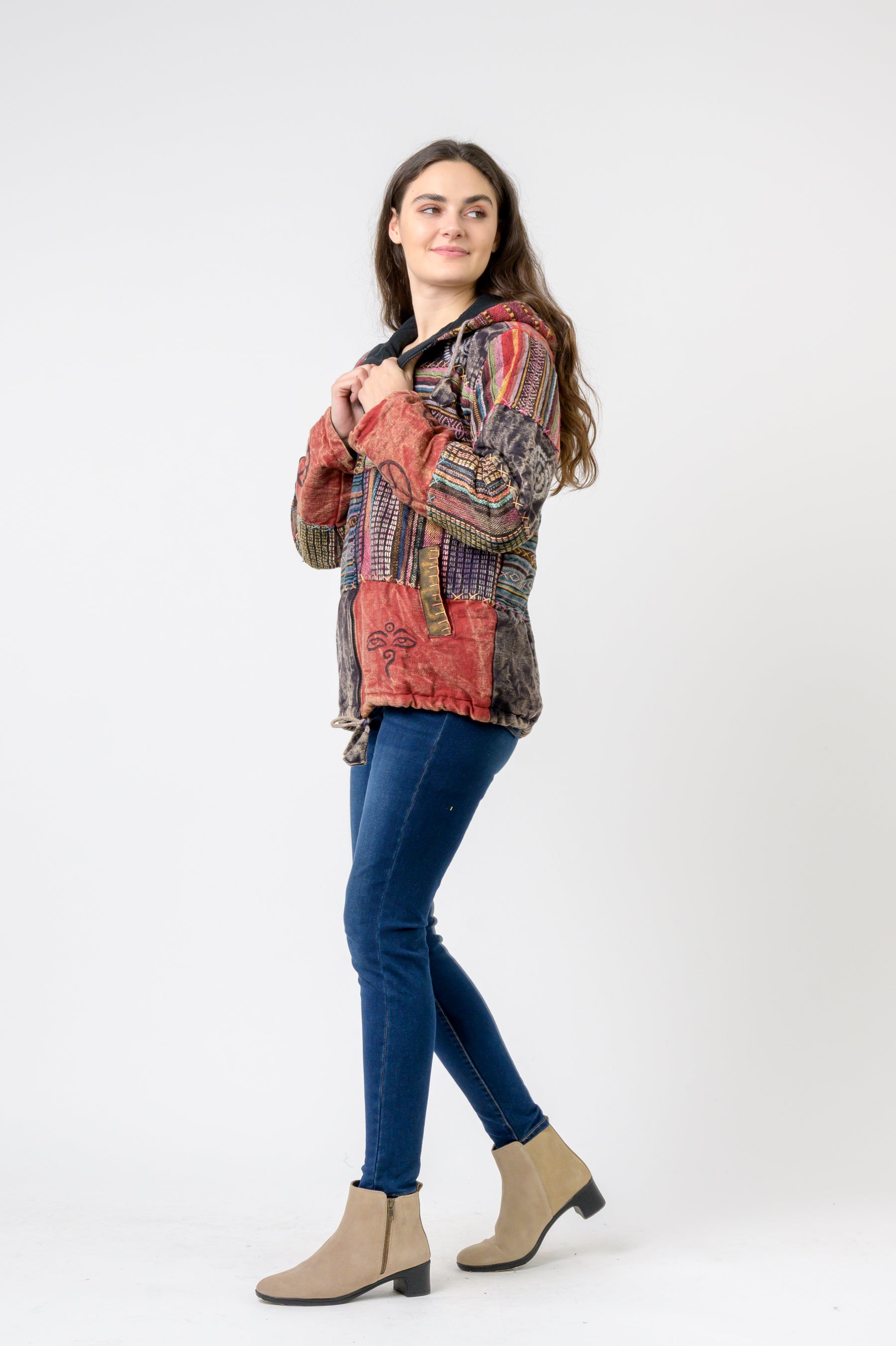 Rhea Pied Zipper Hoodie