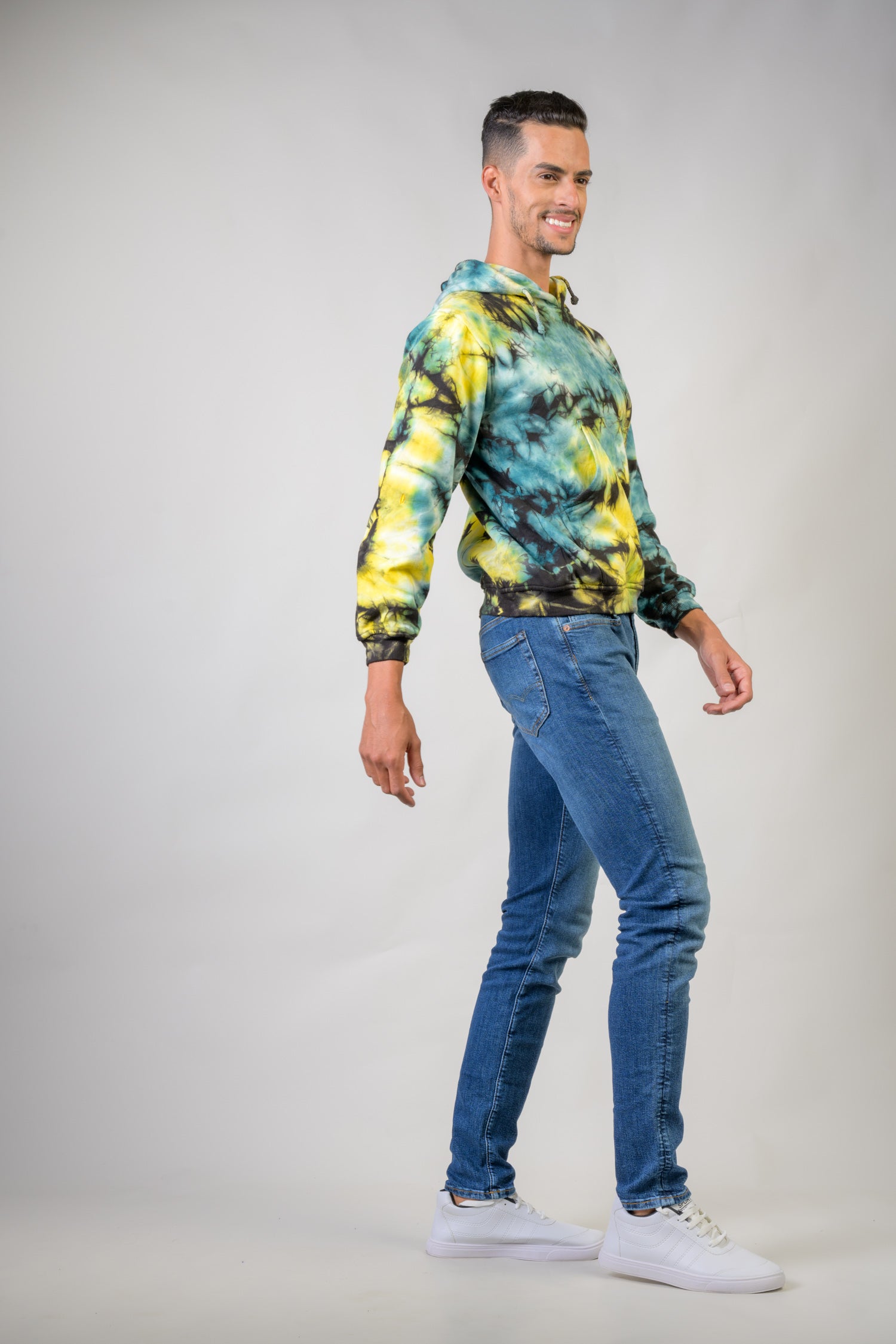 Forest Cotton Tie-Dye Hoodie