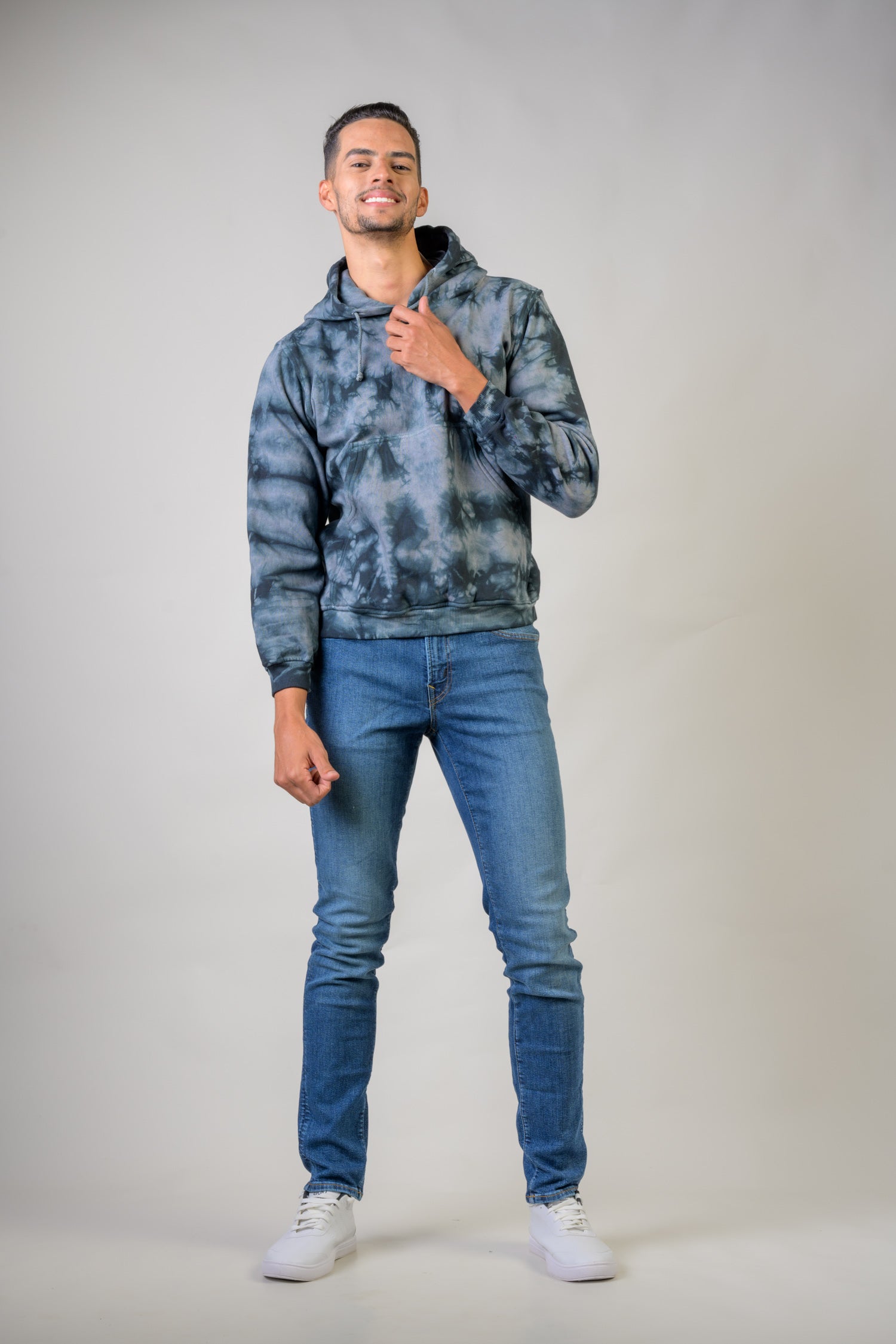 Ocean Cotton Tie-Dye Hoodie - Grey