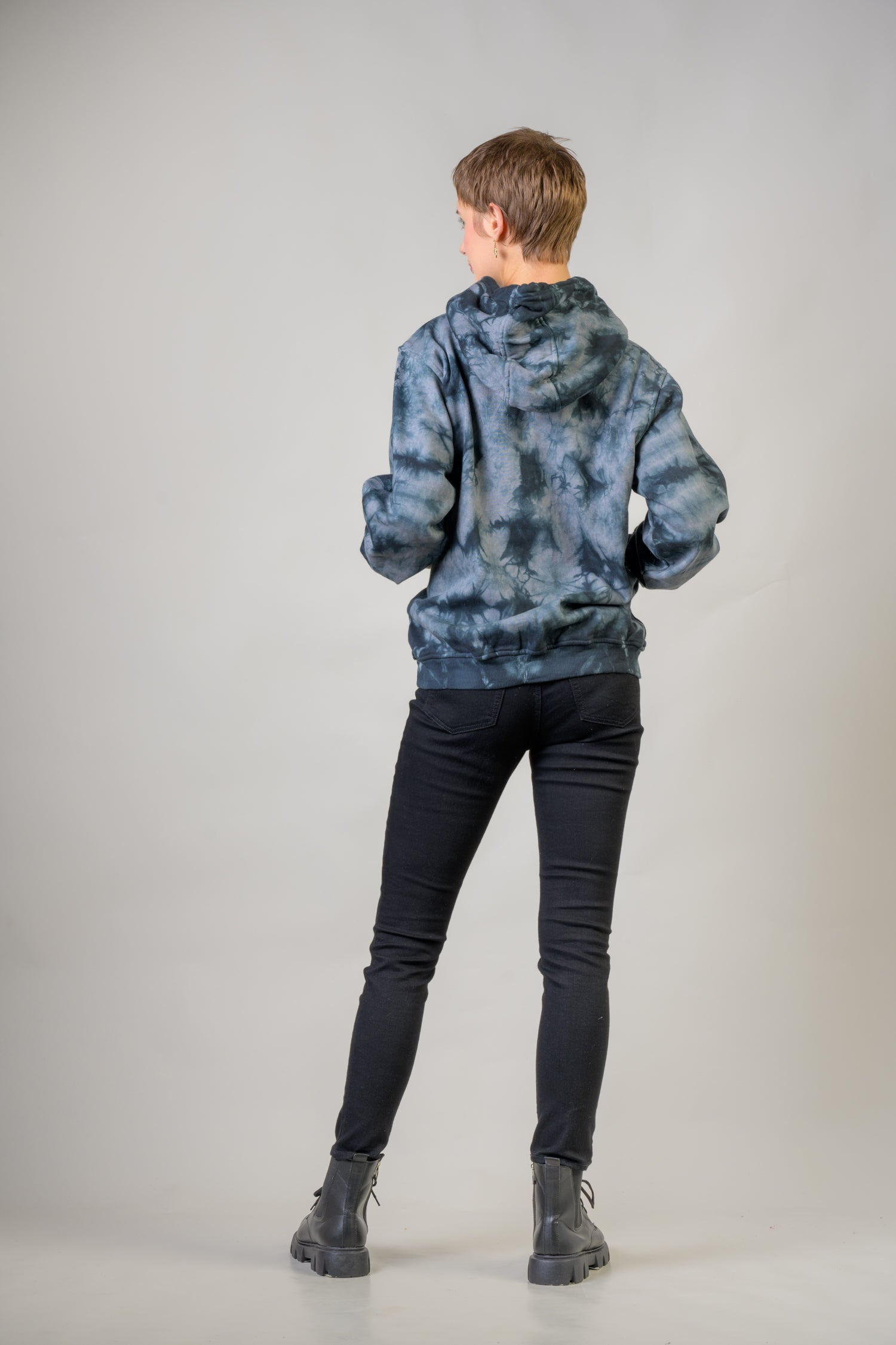 Ocean Cotton Tie-Dye Hoodie - Grey