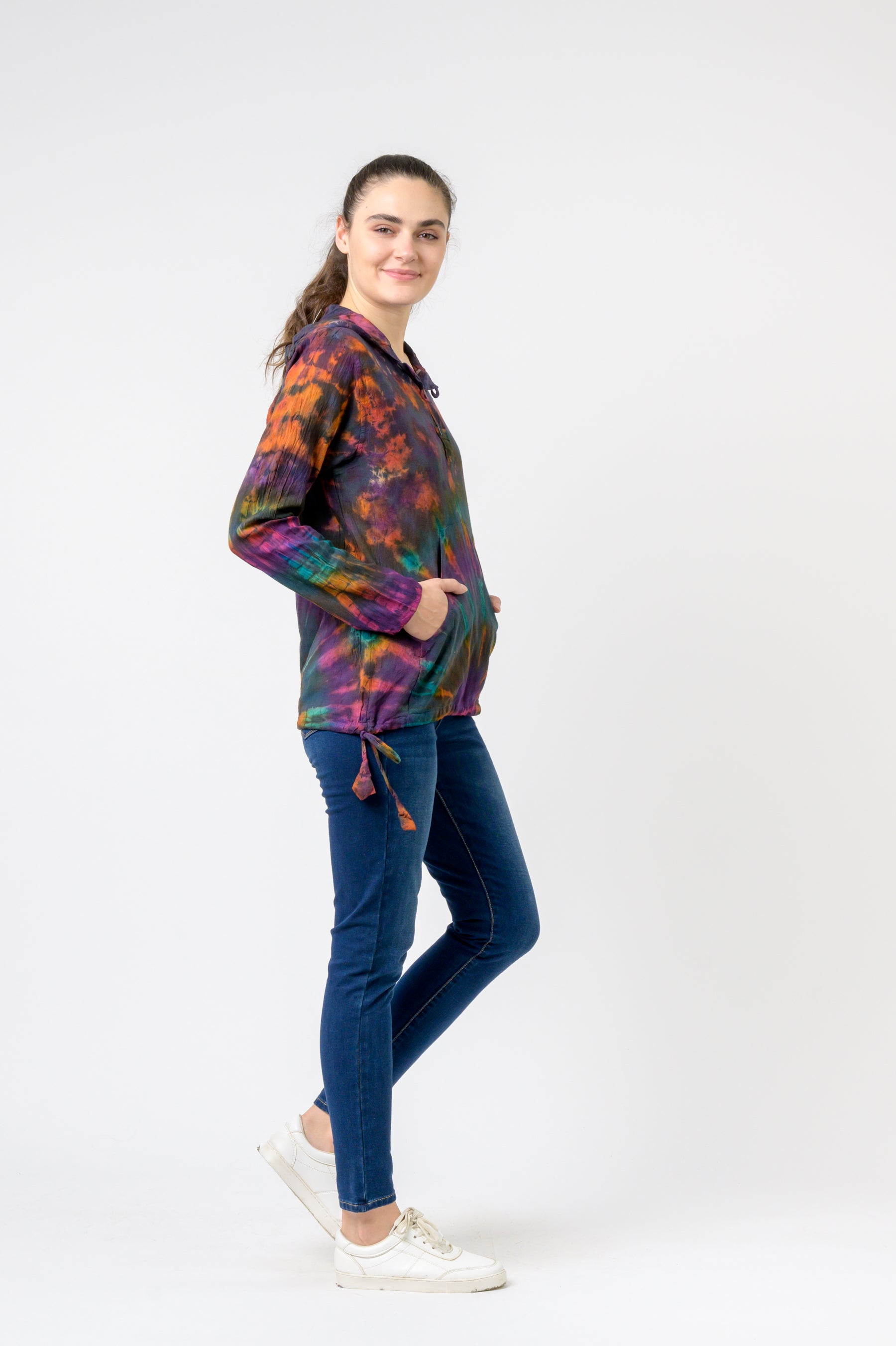 Sunburst Cotton Tie-Dye Hoodie