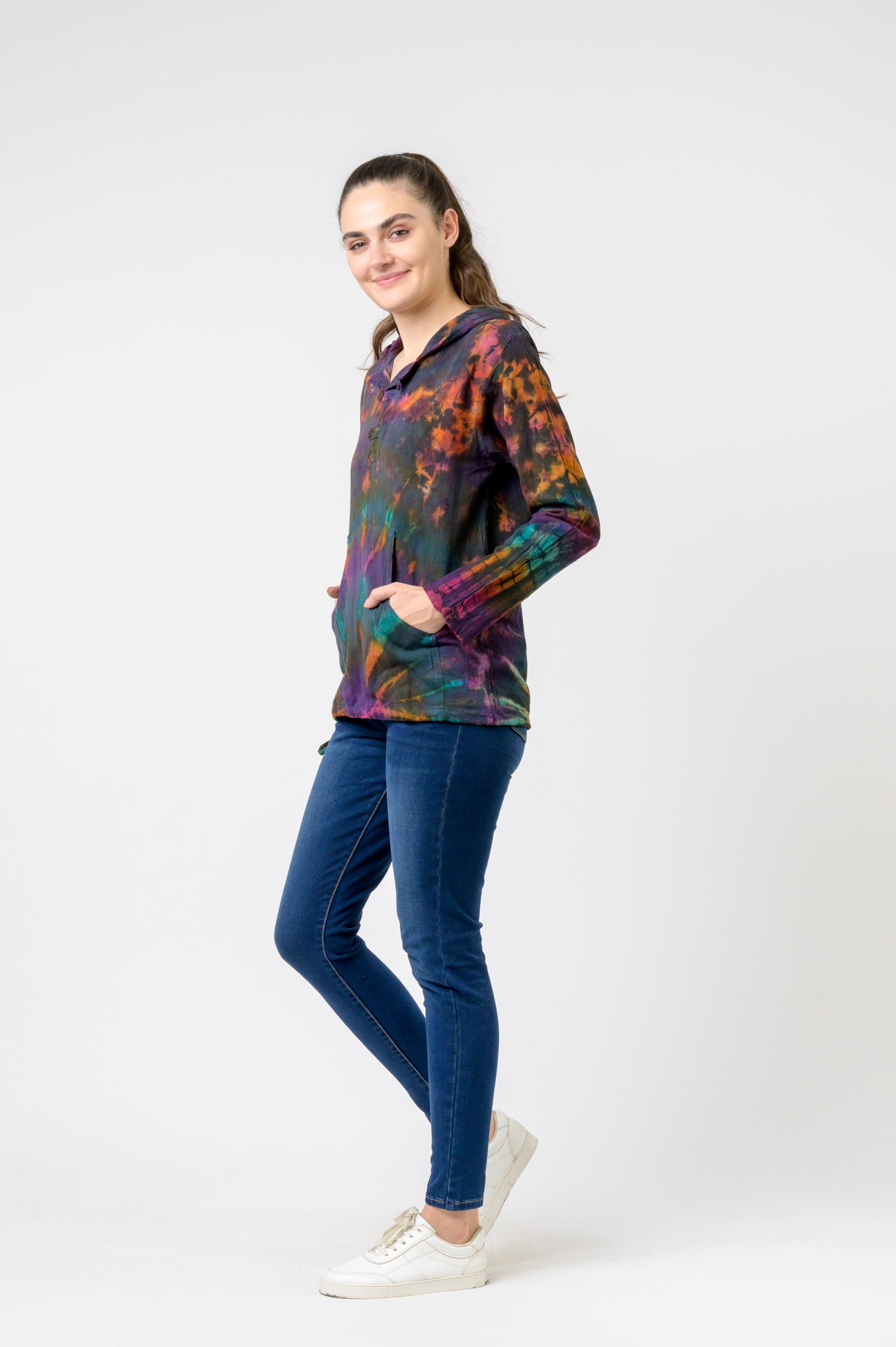 Sunburst Cotton Tie-Dye Hoodie
