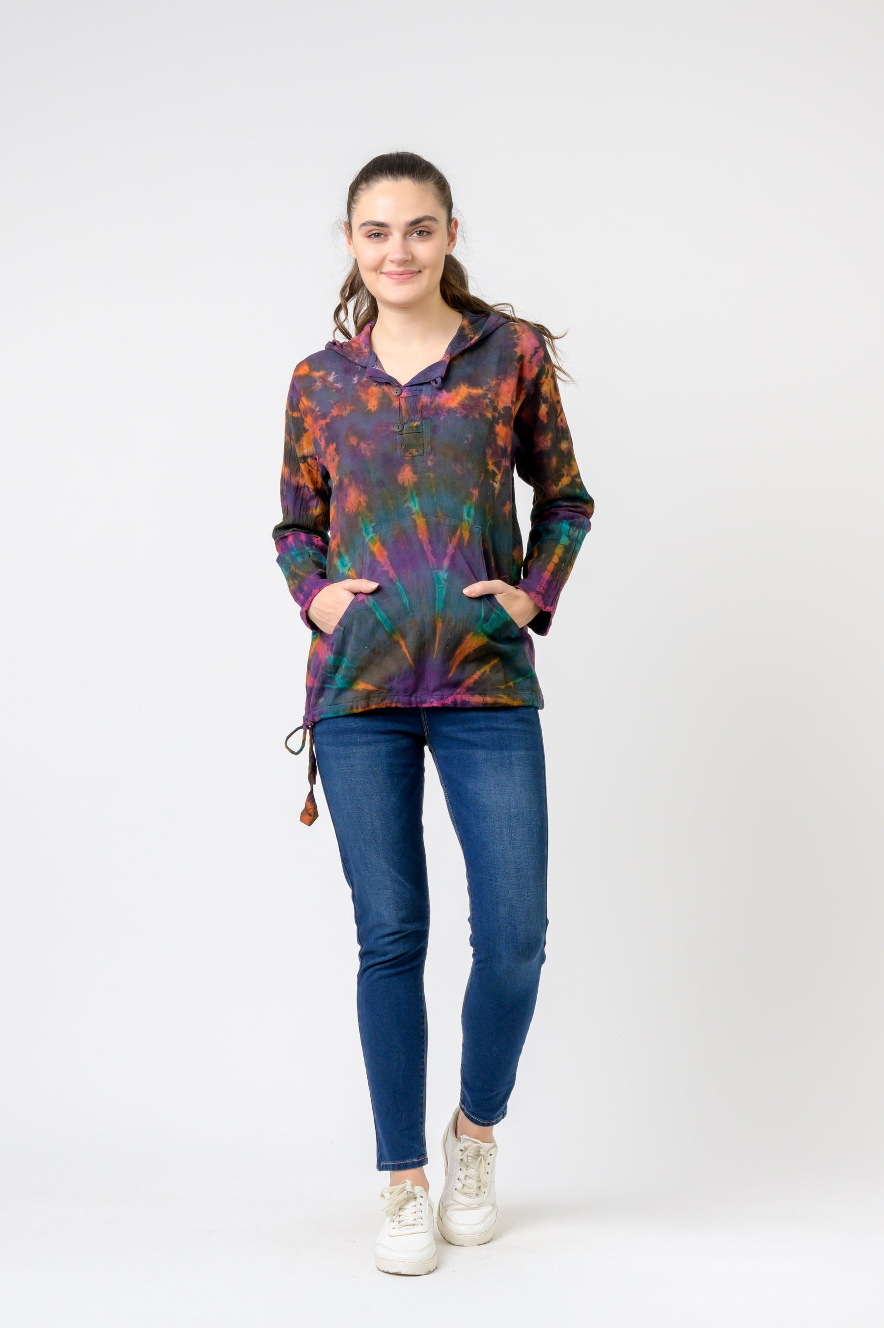 Sunburst Cotton Tie-Dye Hoodie