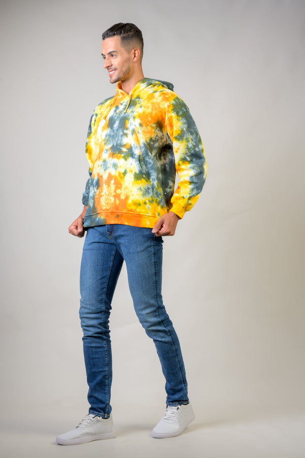 Swatches Cotton Tie-Dye Hoodie - Orange