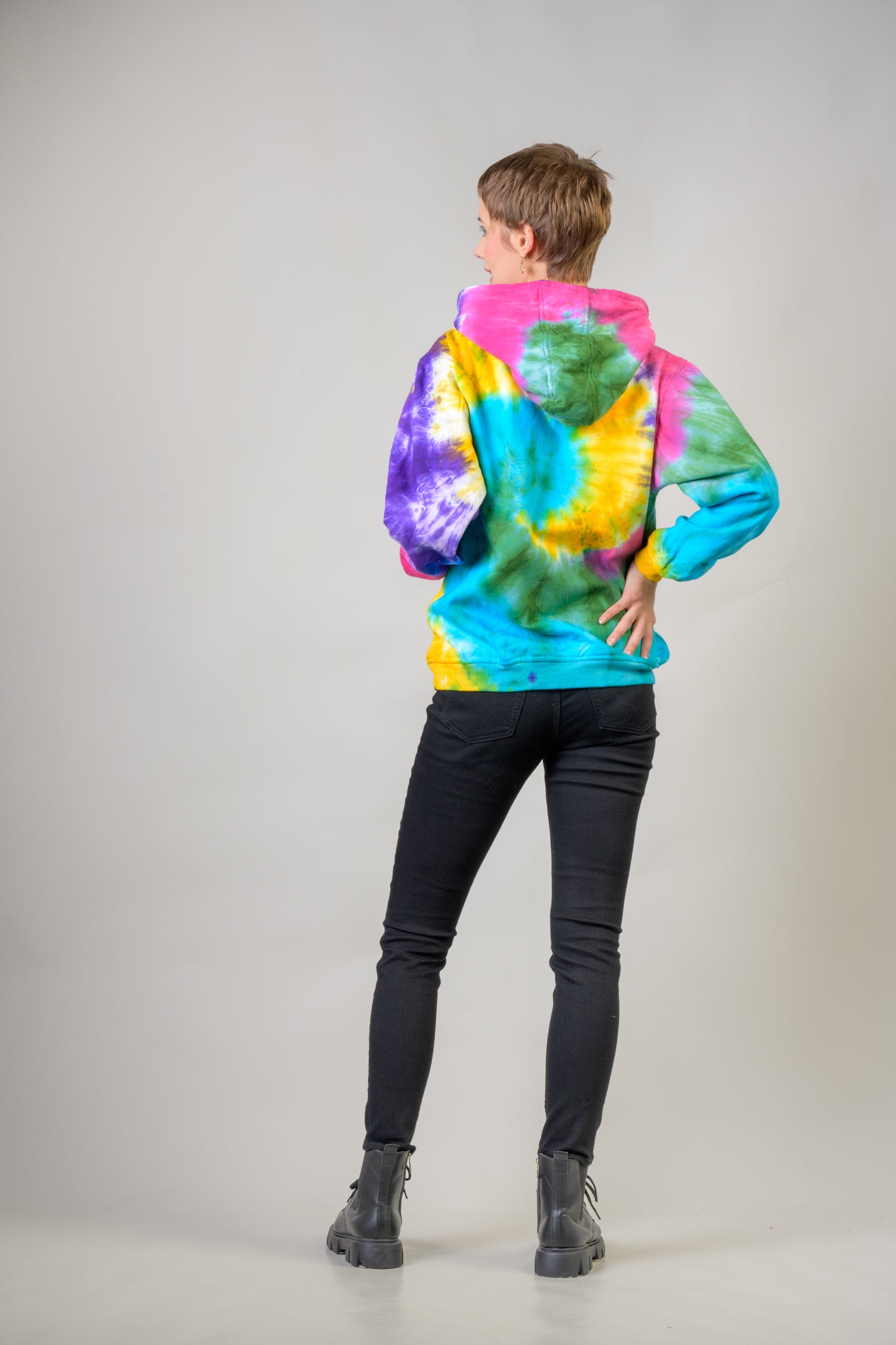 Hippy Cotton Tie-Dye Hoodie - Turquoise