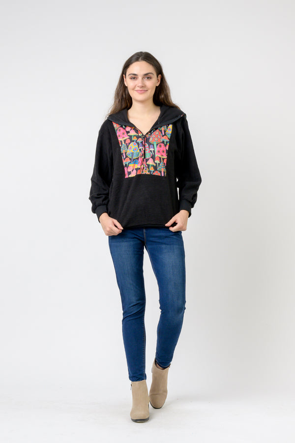 Insight Pattern Hoodie - Black