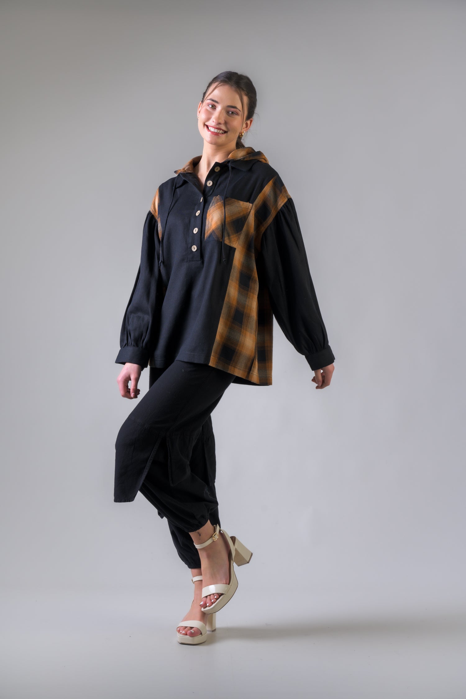 Cannon Hoodie Shirt - Brown
