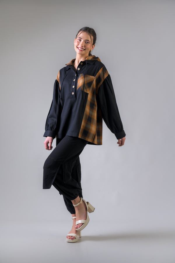Cannon Hoodie Shirt - Brown