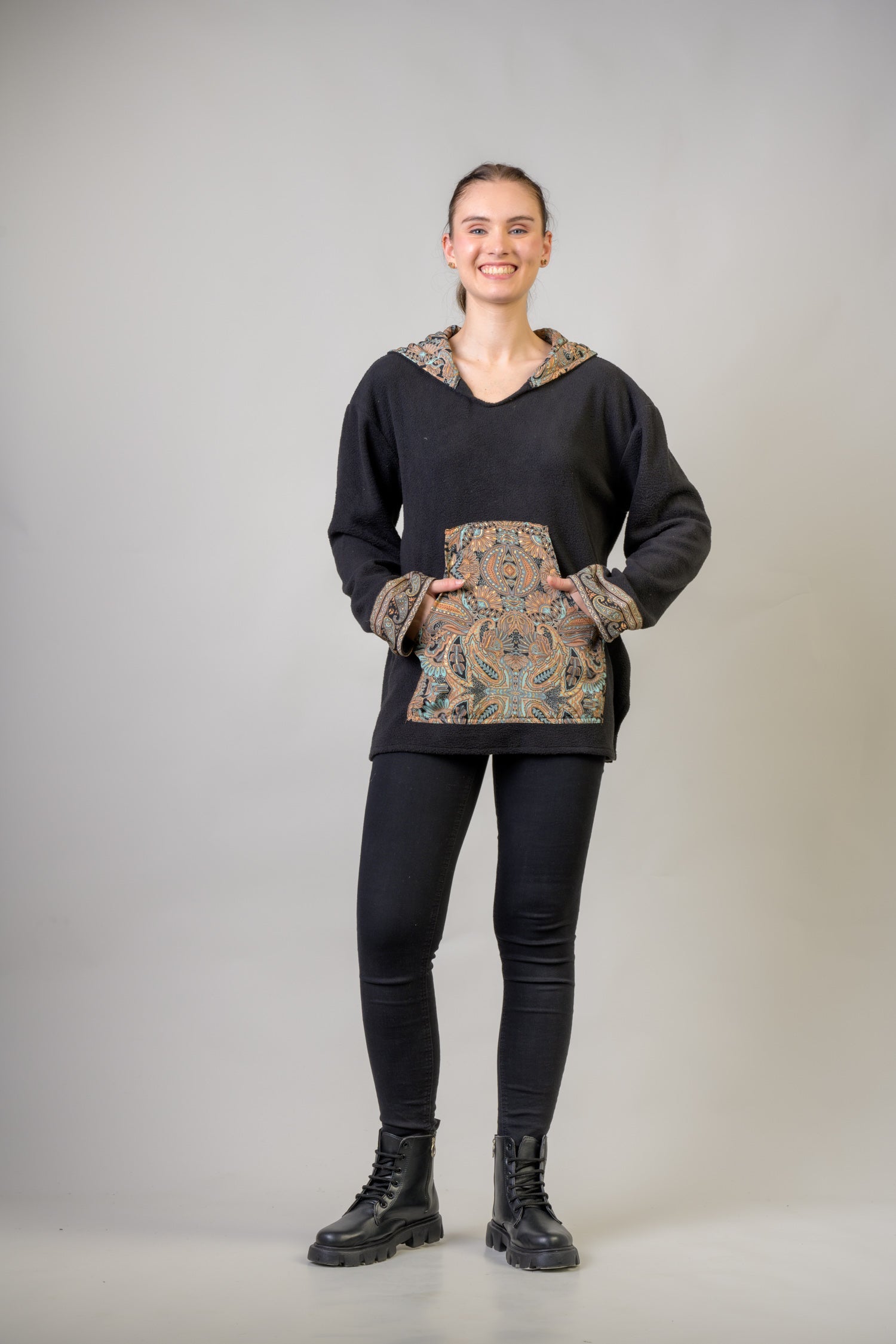 Pattern Hoodie - Black