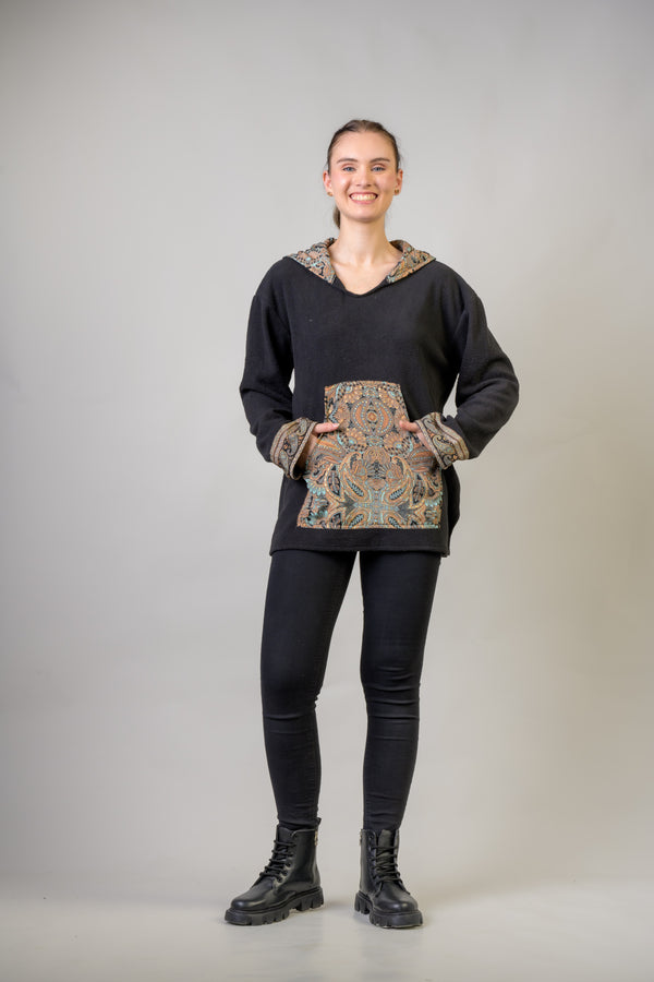 Pattern Hoodie - Black