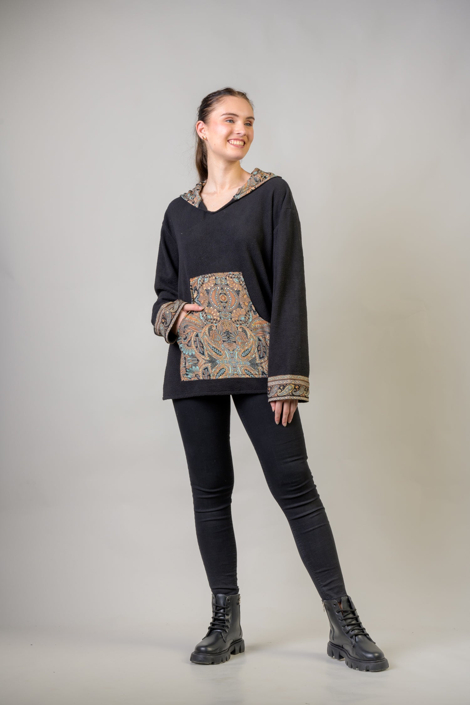 Pattern Hoodie - Black