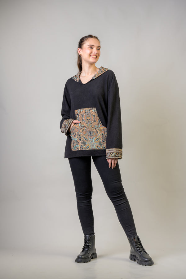 Pattern Hoodie - Black