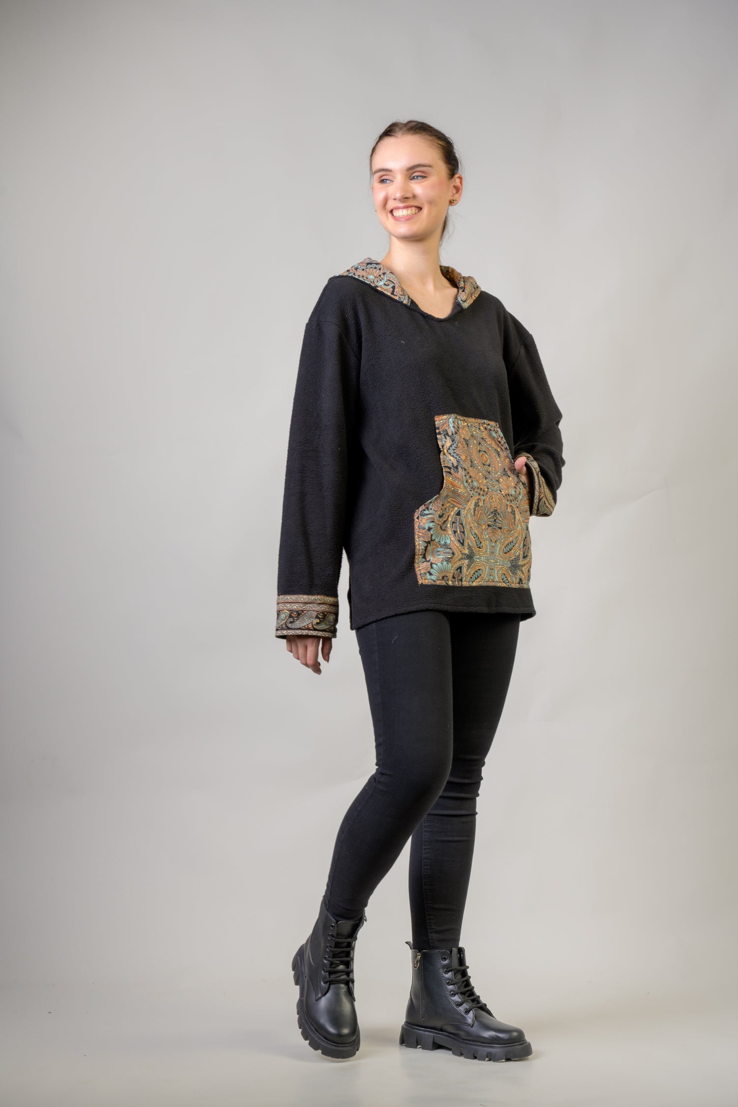 Pattern Hoodie - Black