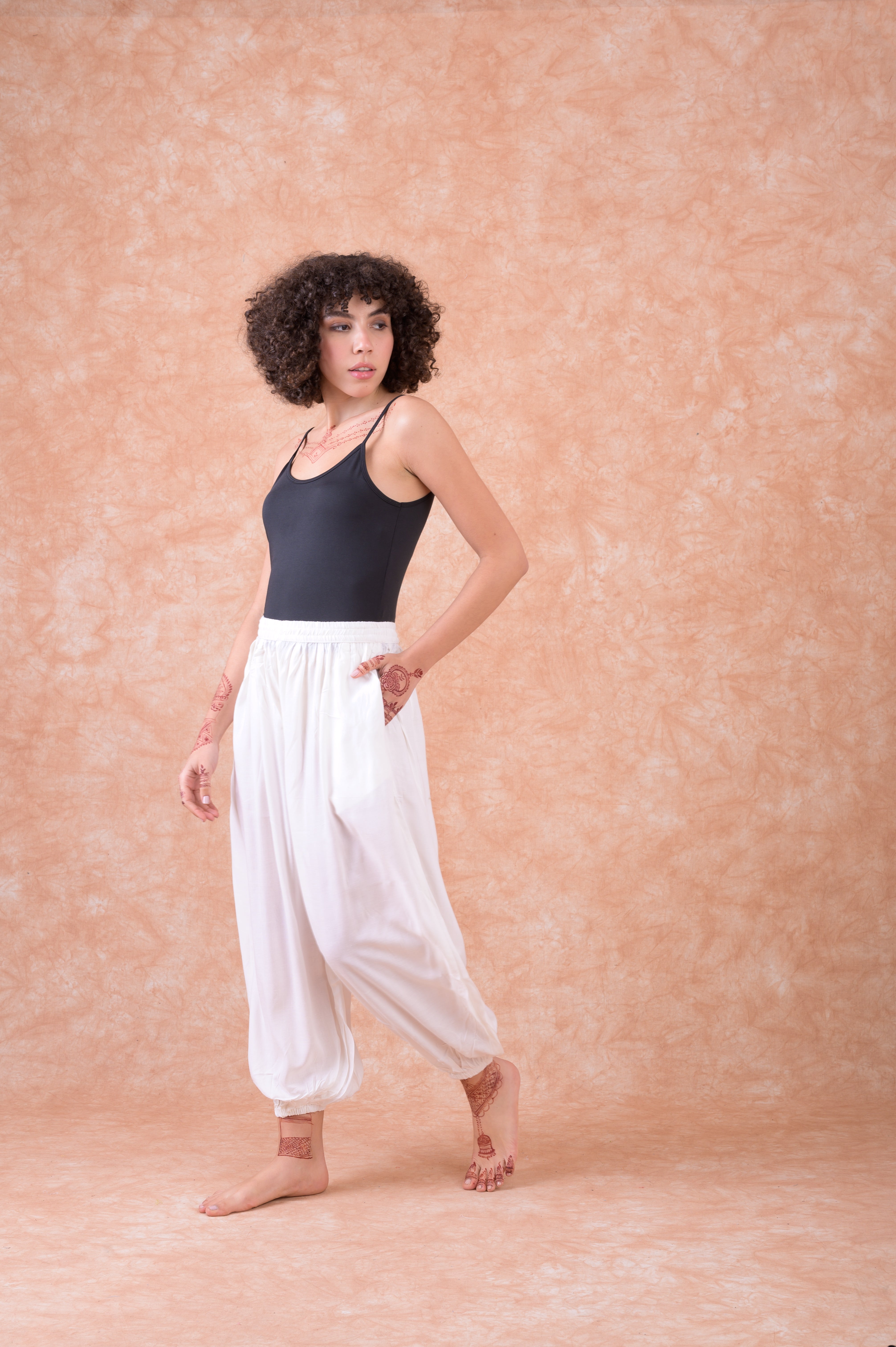 Rhea Tie Front Harem Pants