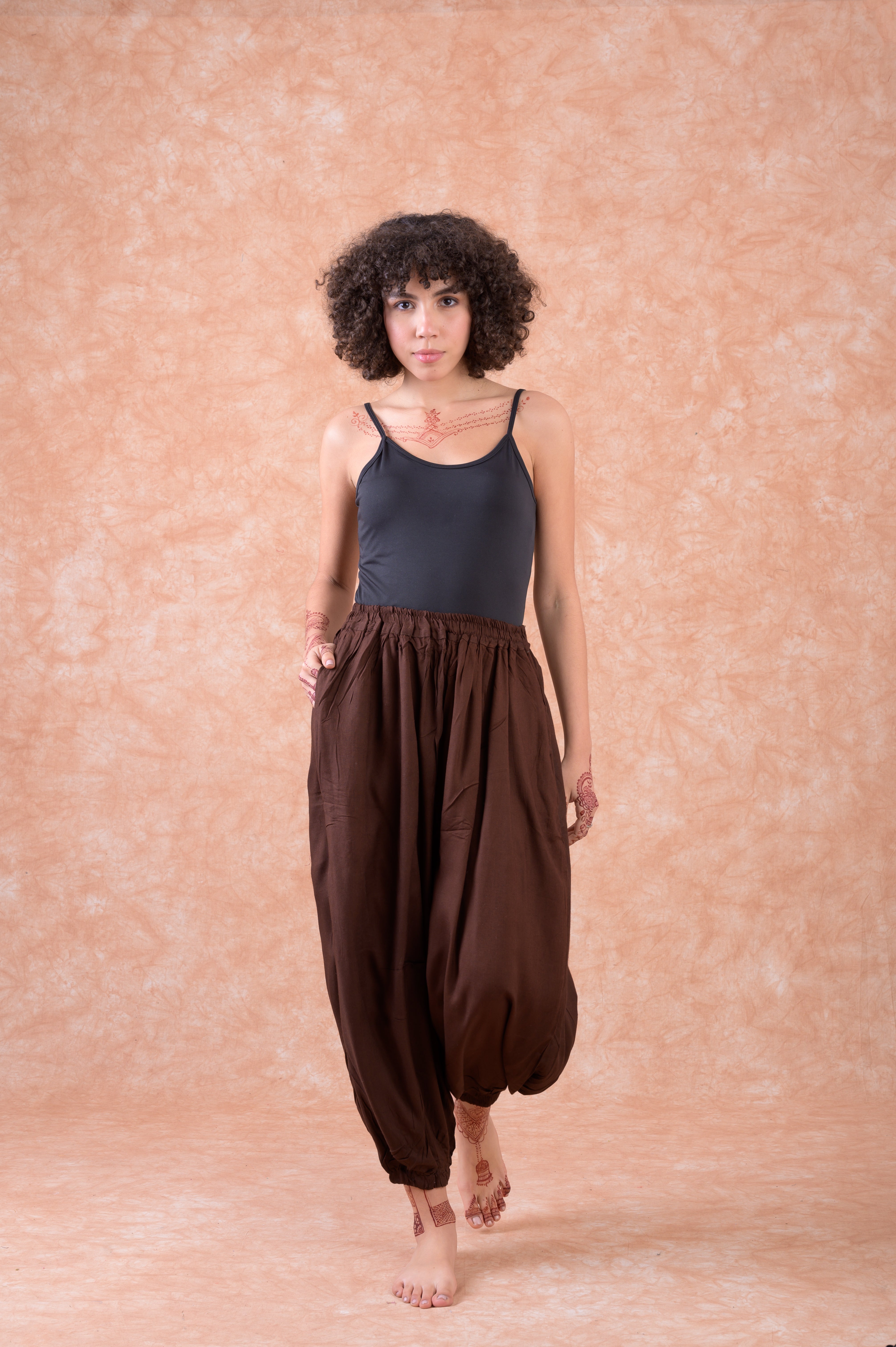 Rhea Tie Front Harem Pants