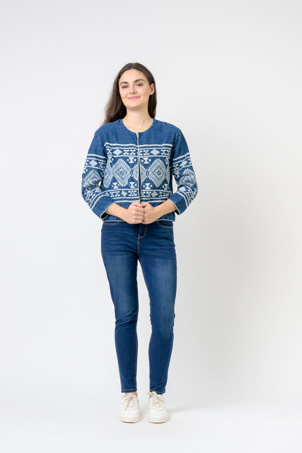 Embroidered Jacket - Blue