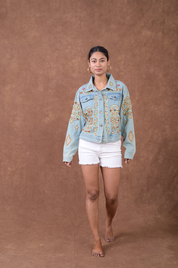 Rhea Embroidered Denim Jacket