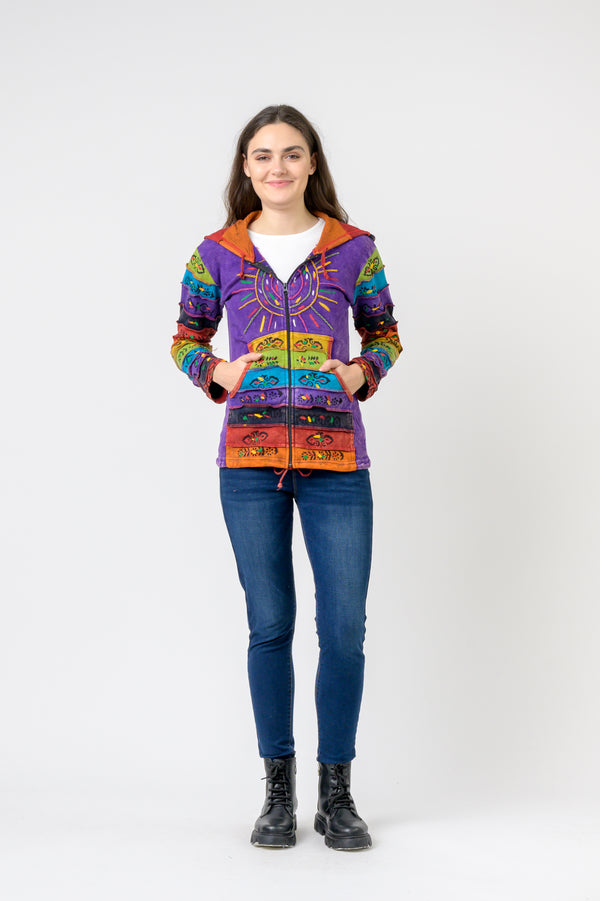 Sun Print Jacket - Purple