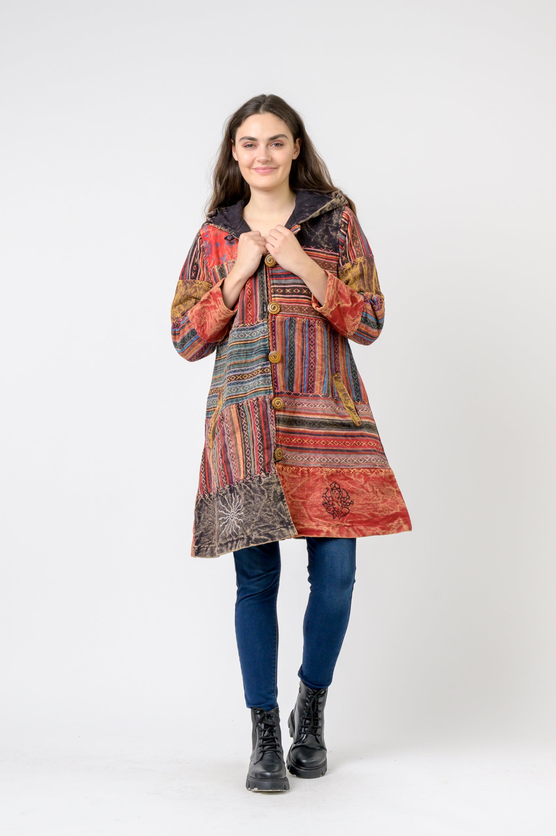 Cotton Button Long Jacket