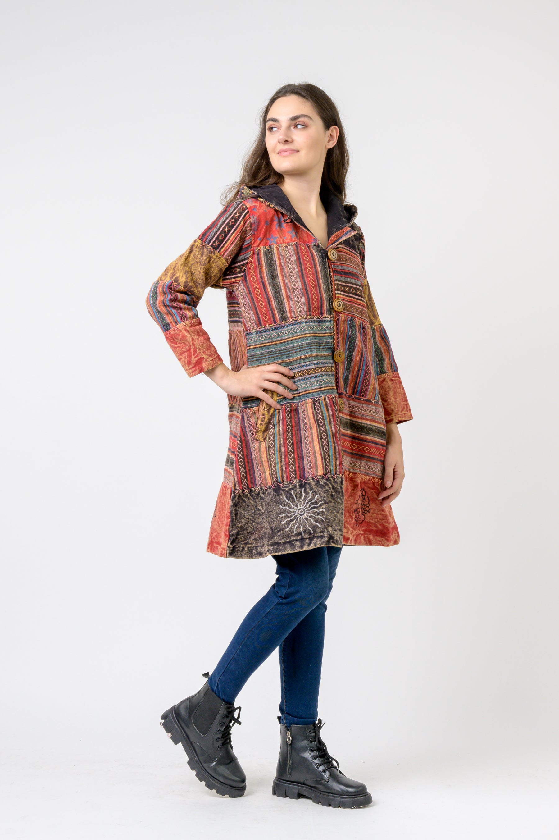 Cotton Button Long Jacket