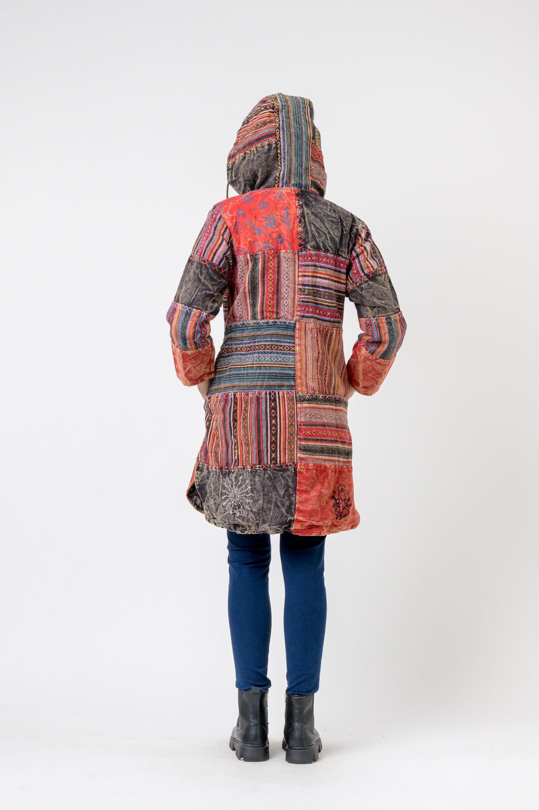 Cotton Zipper Long Jacket - Multicolor