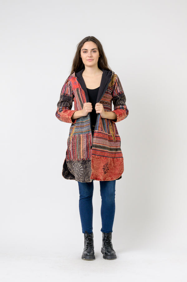 Cotton Zipper Long Jacket