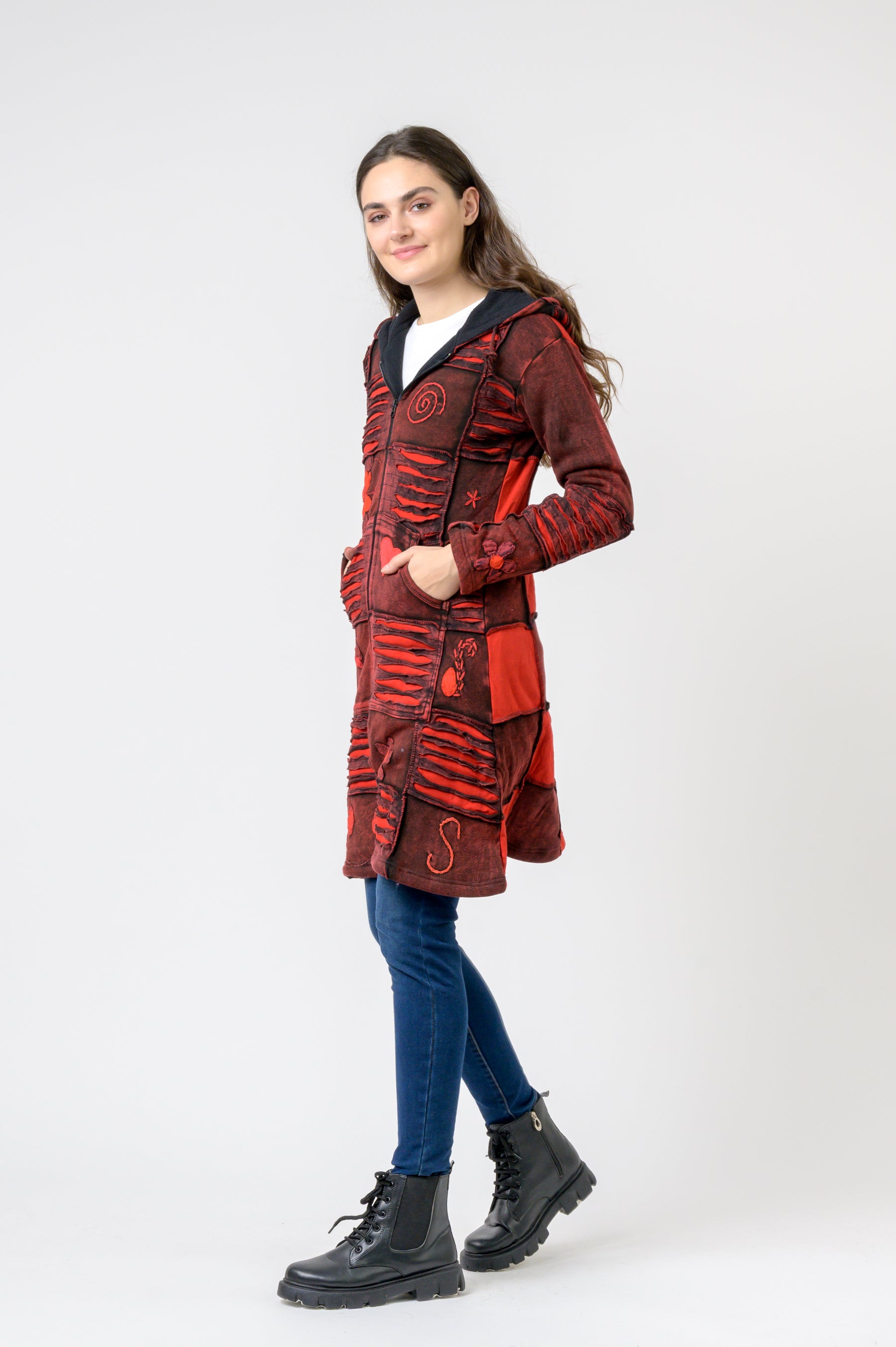 Rhea Cotton Long Flower Jacket