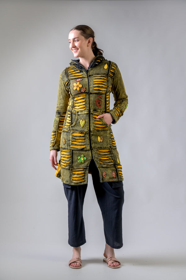 Cotton Long Flower Jacket