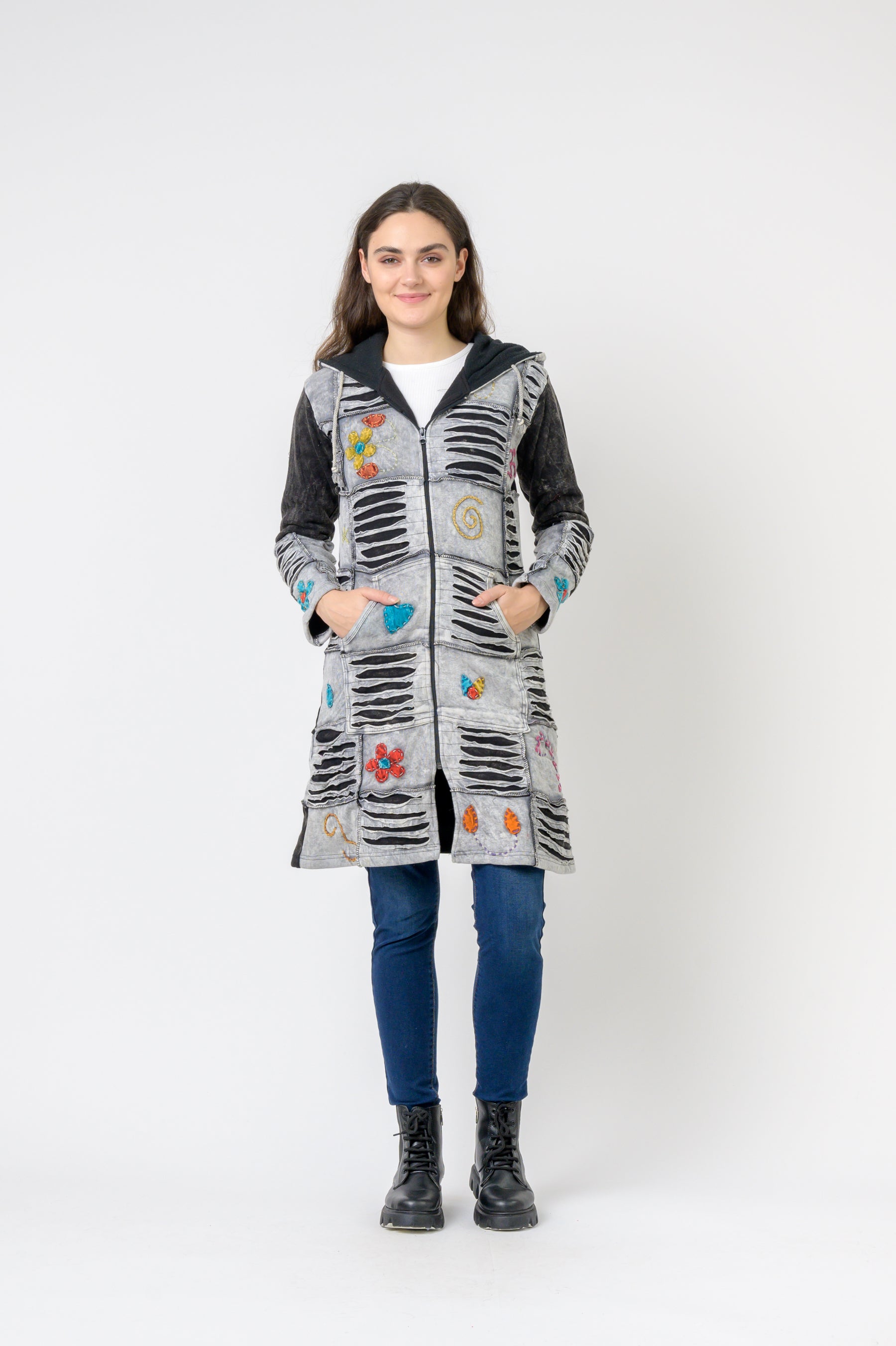 Cotton Long Flower Jacket