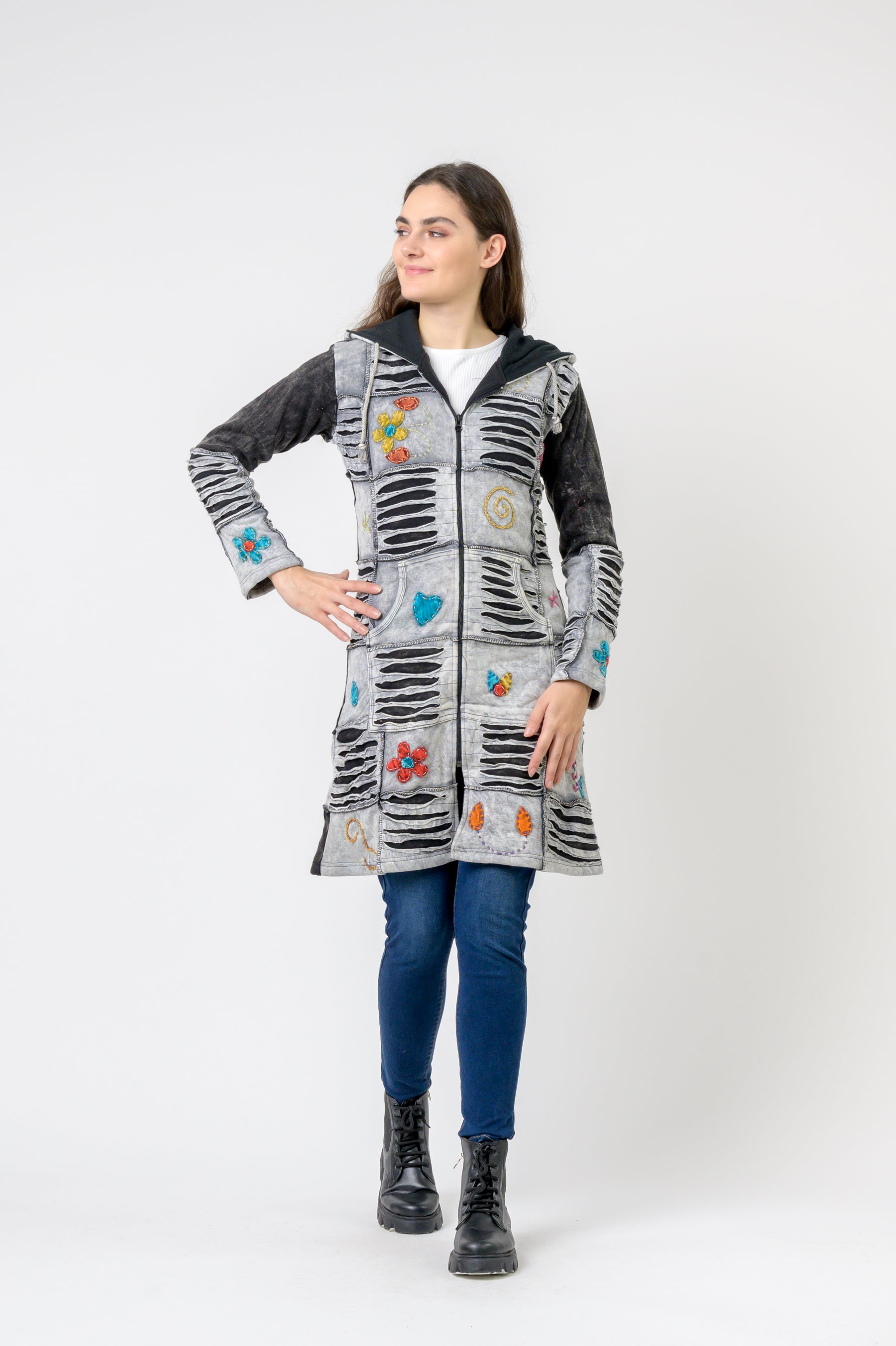 Cotton Long Flower Jacket