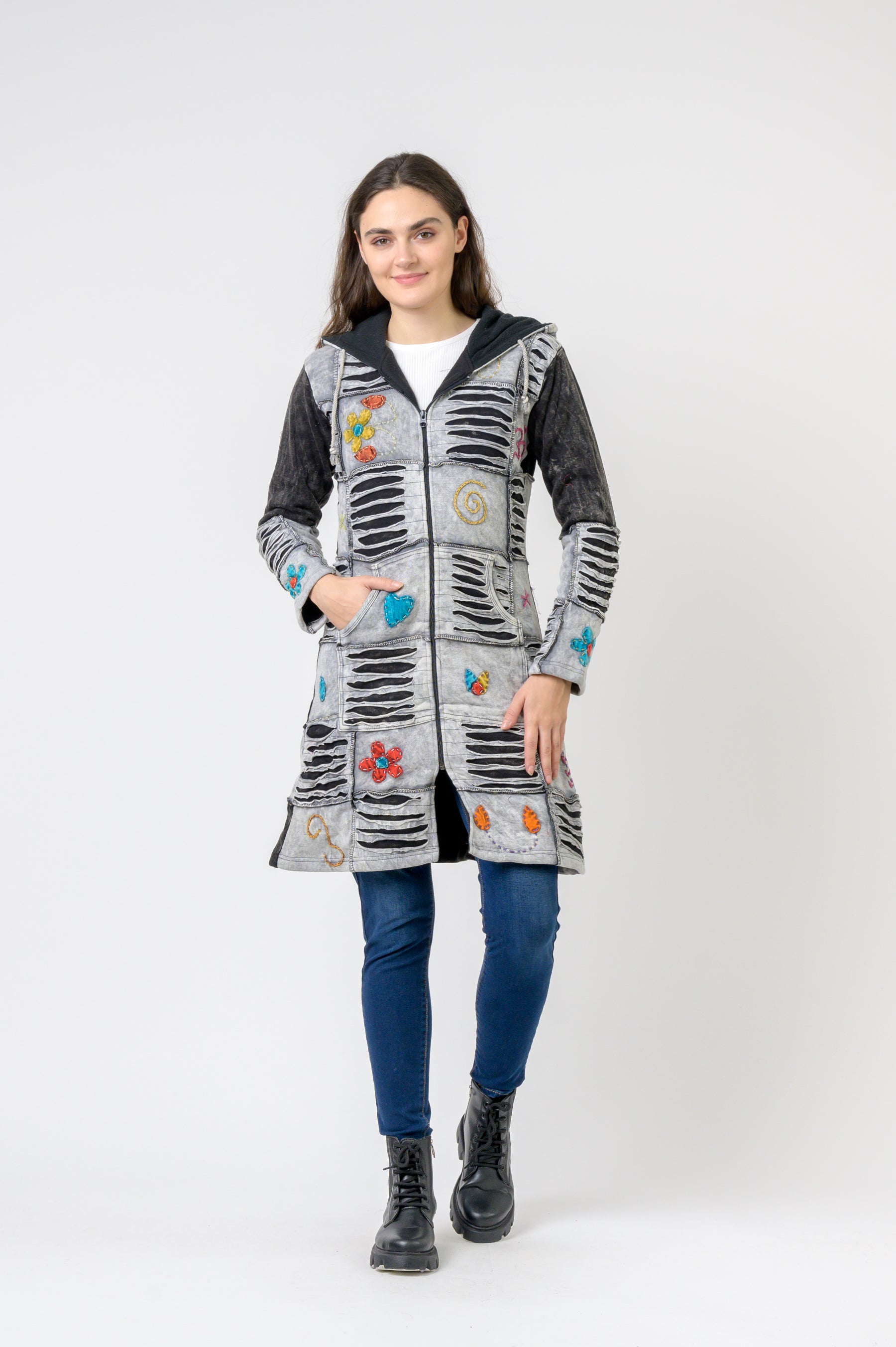 Cotton Long Flower Jacket