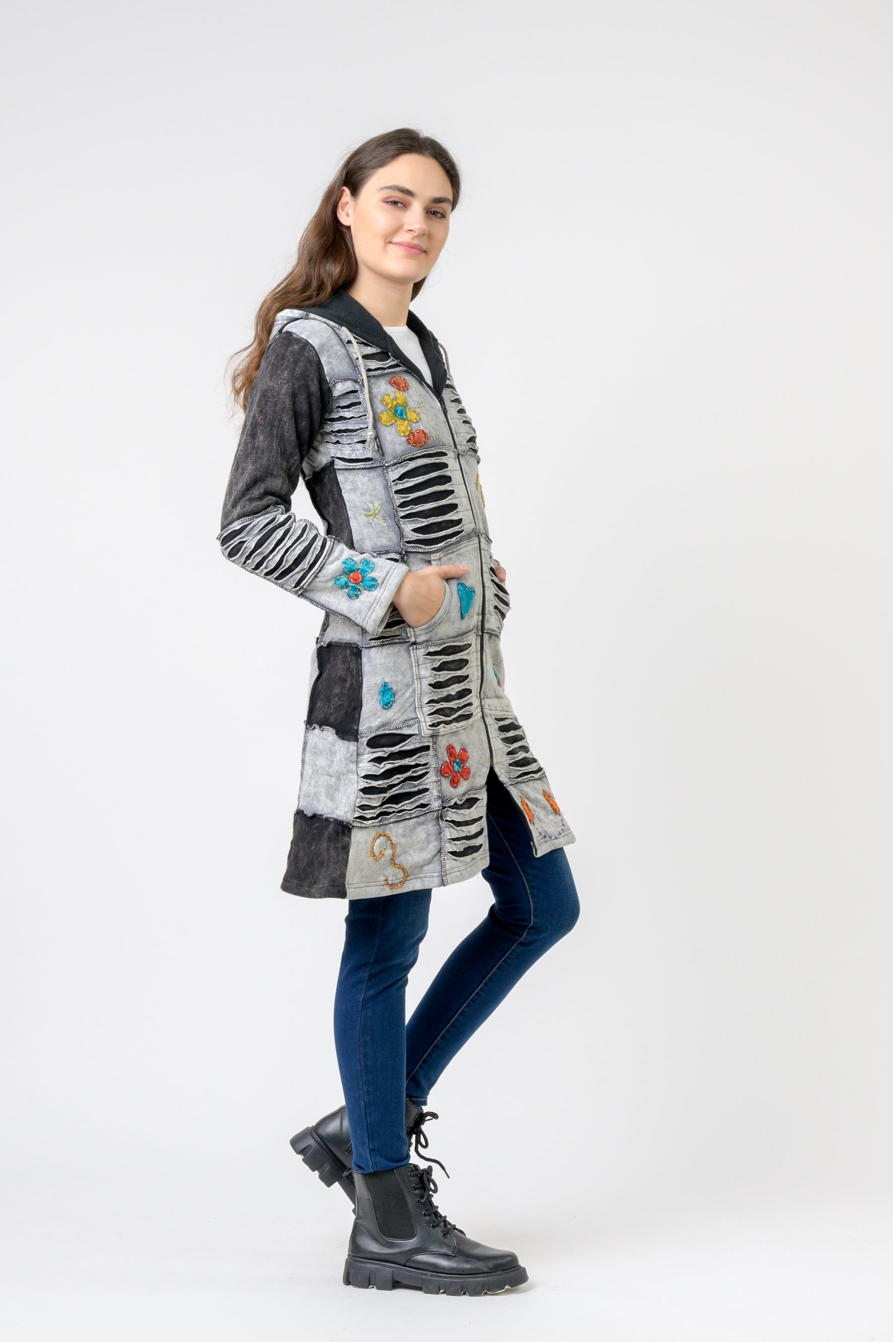 Cotton Long Flower Jacket