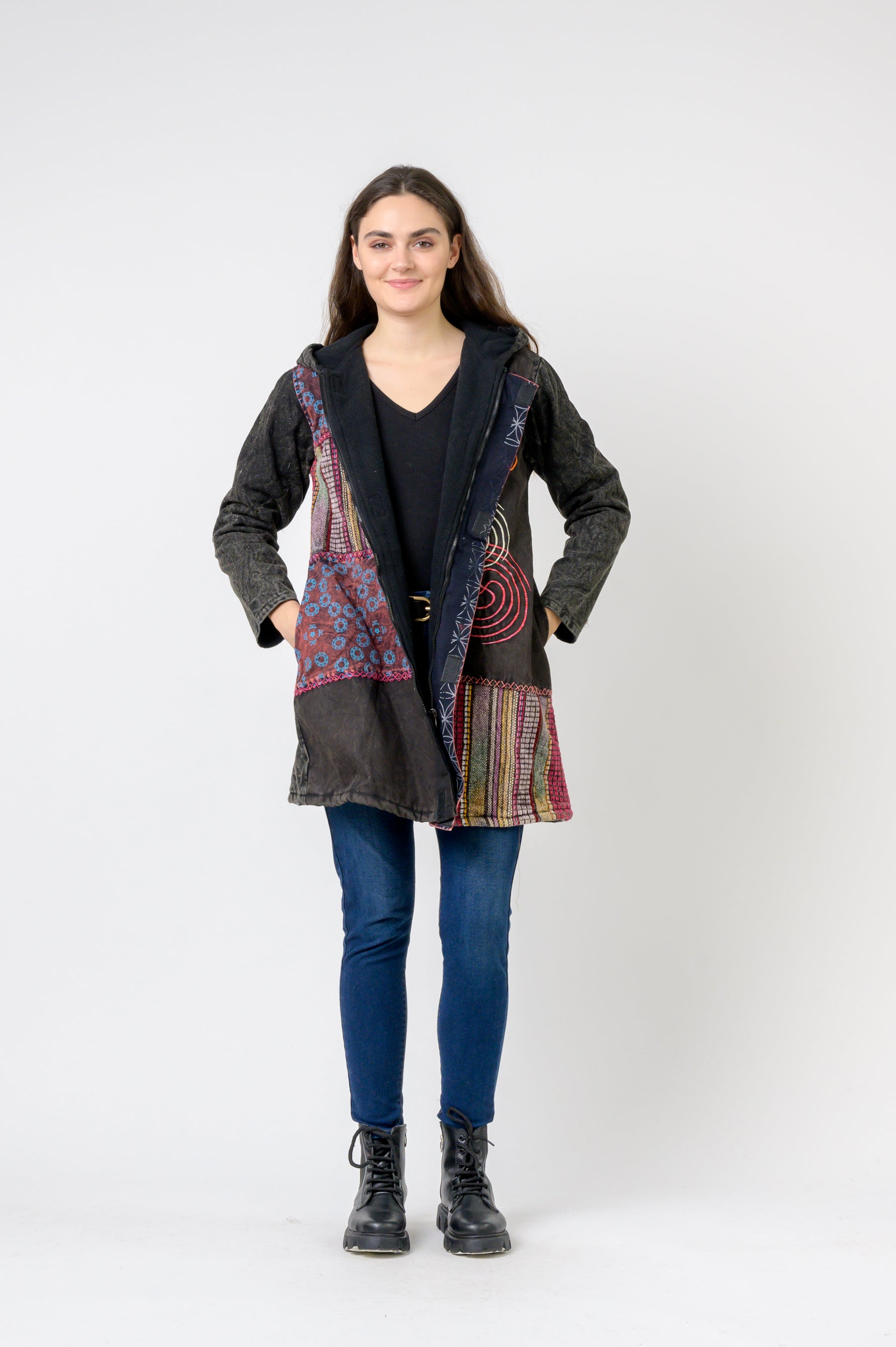 Cotton Long Jacket - Multicolor