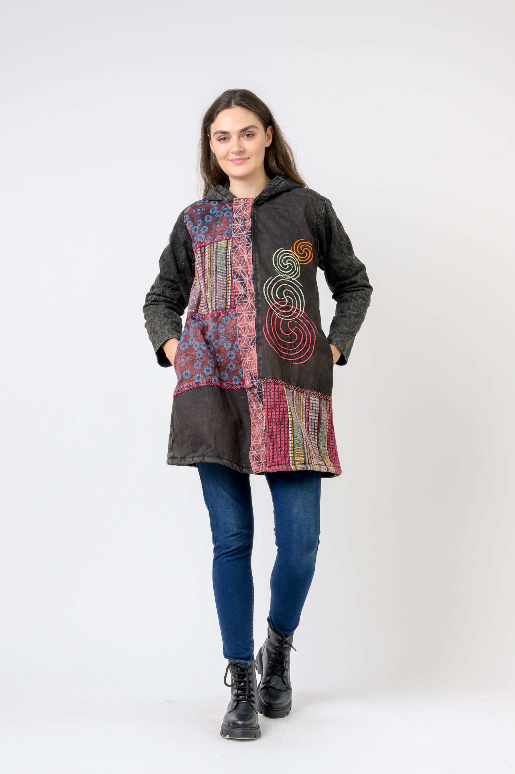 Cotton Long Jacket - Multicolor