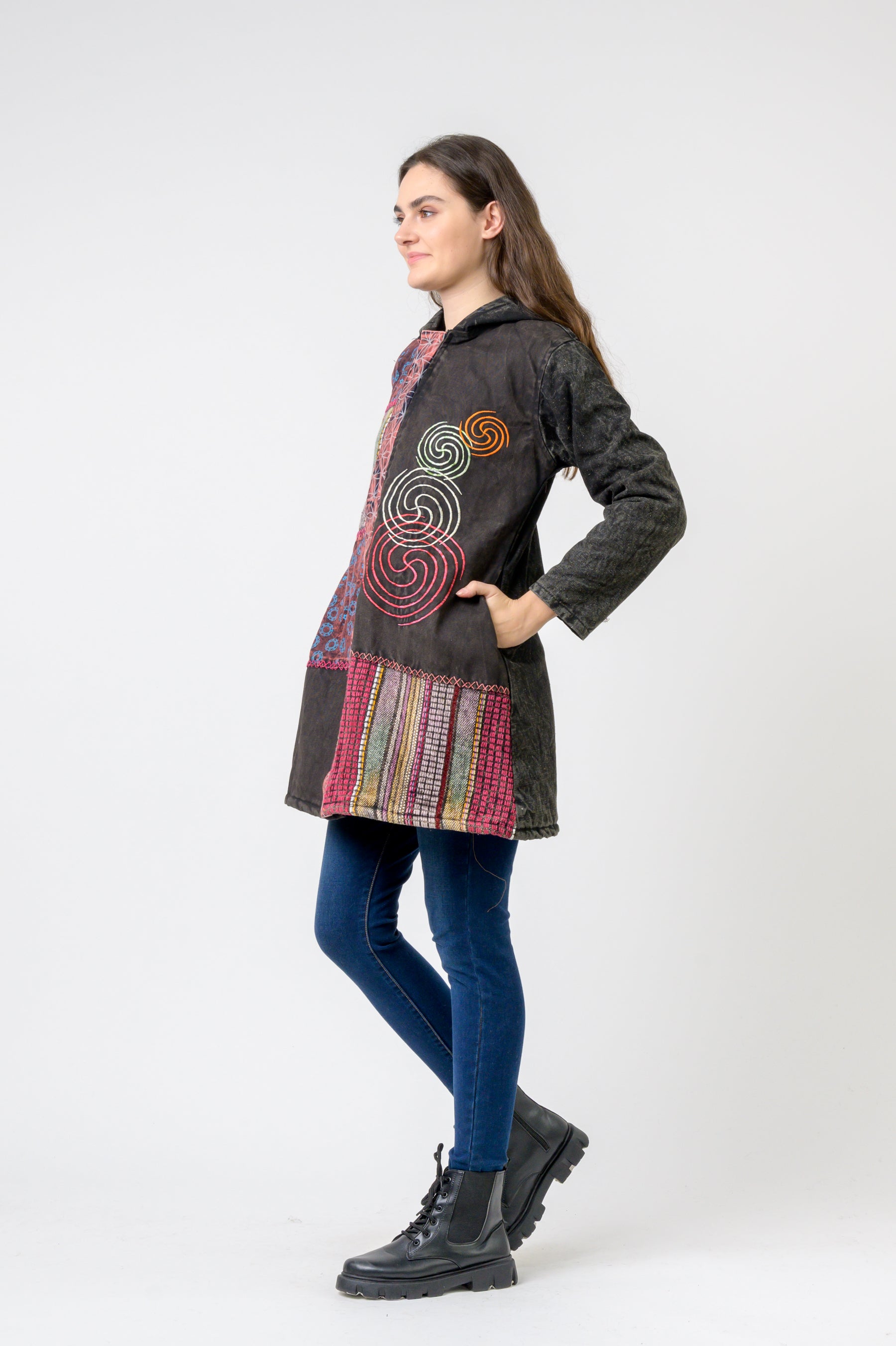 Cotton Long Jacket - Multicolor