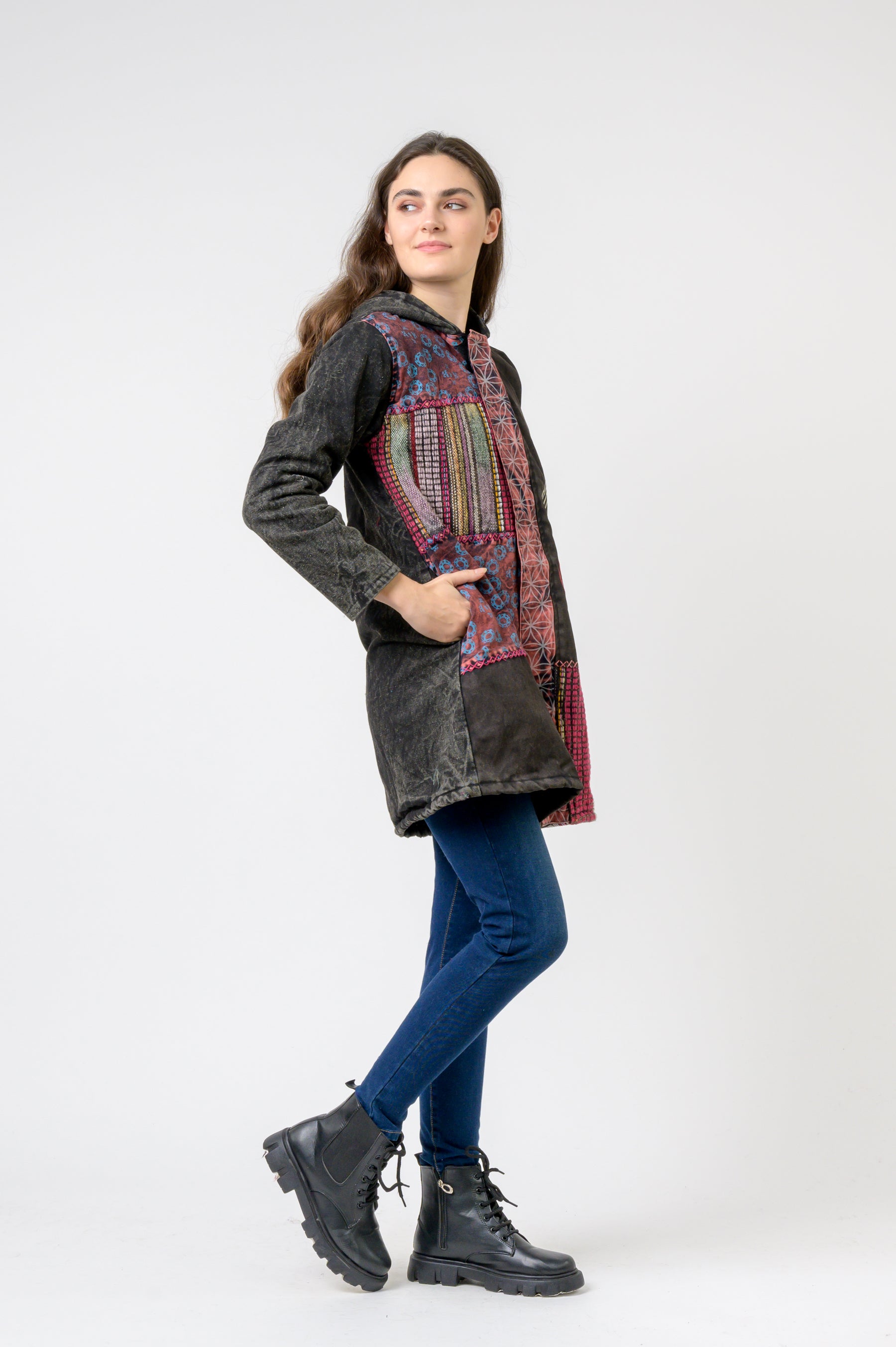 Cotton Long Jacket - Multicolor