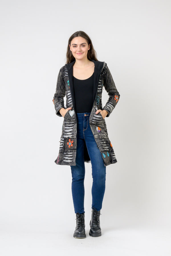 Cotton Om Long Jacket - Multicolor