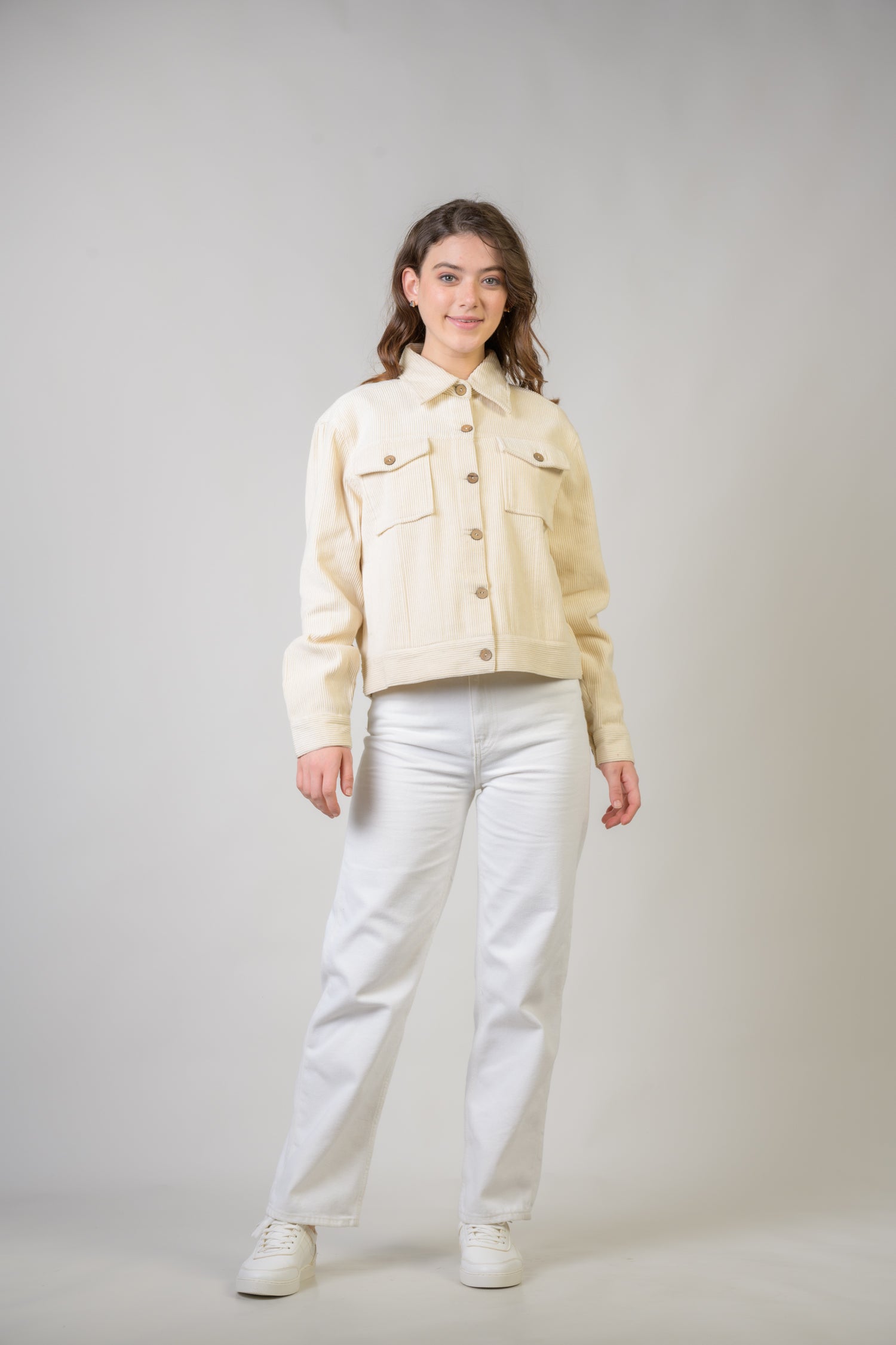 Pattern Zippered Jacket Beige / 6 pcs - 3S/M-3L/XL