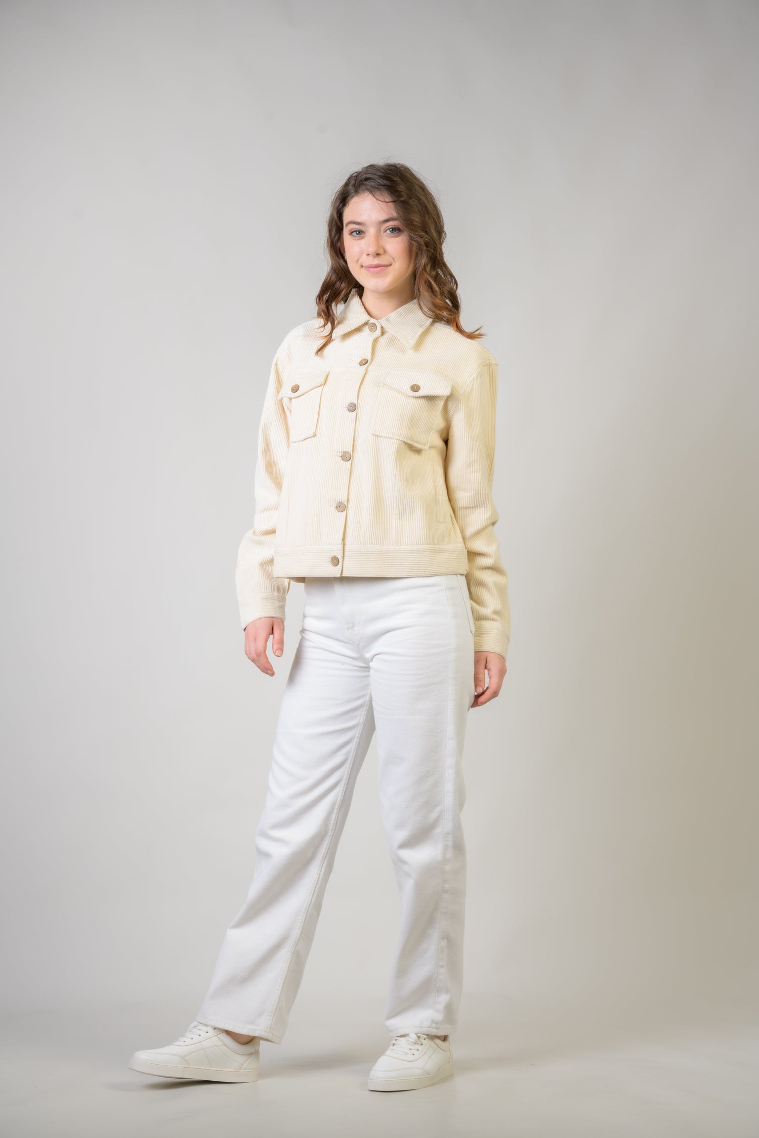 Pattern Zippered Jacket Beige / 6 pcs - 3S/M-3L/XL