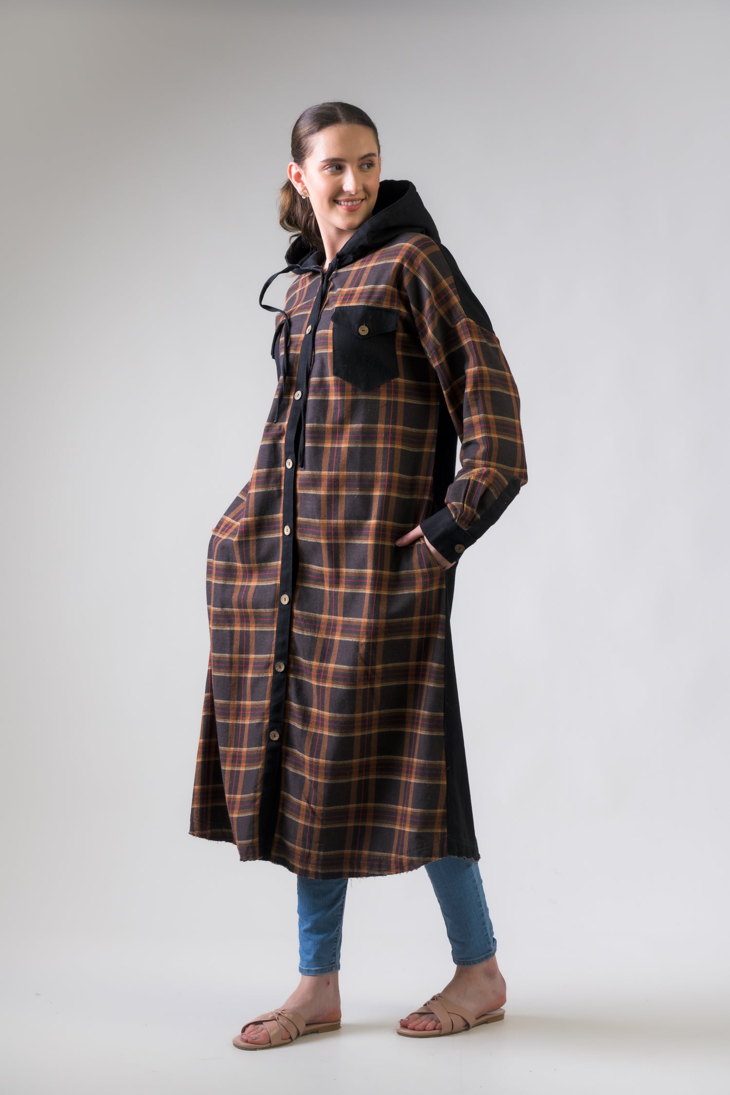 Audrey Long Jacket - Brown
