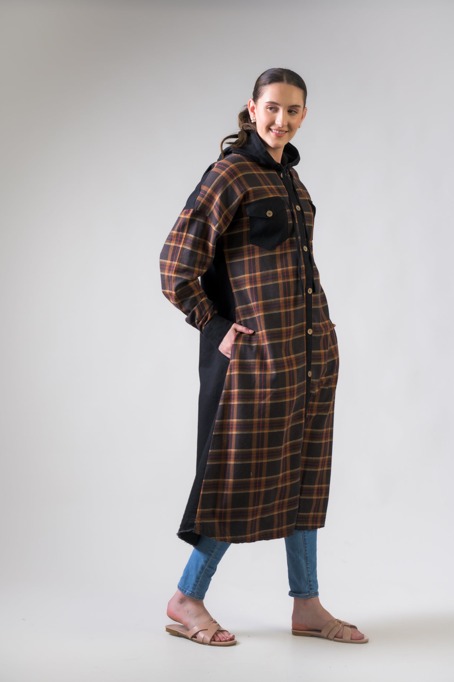 Audrey Long Jacket - Brown