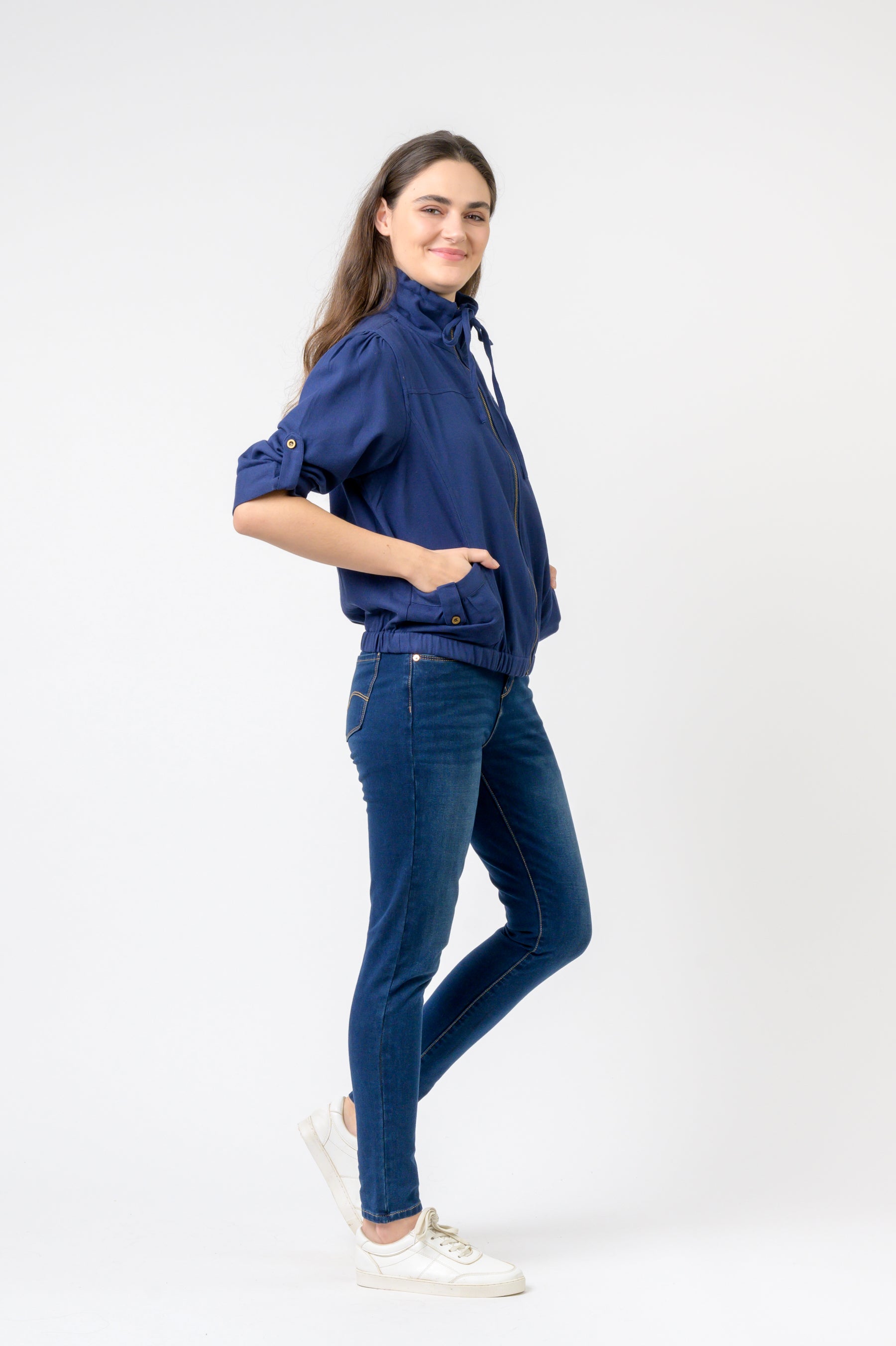 Alora Short Jacket - Navy Blue