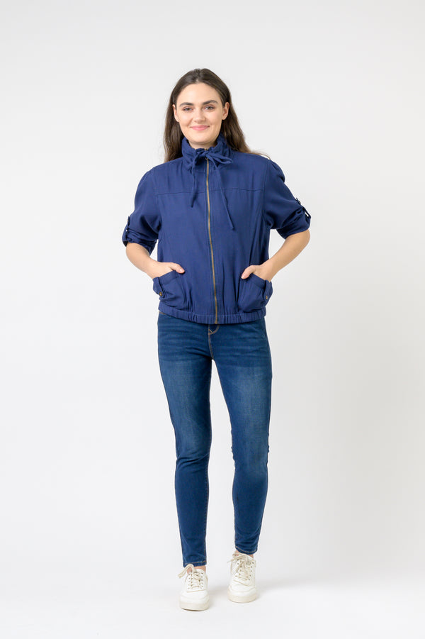Alora Short Jacket - Navy Blue